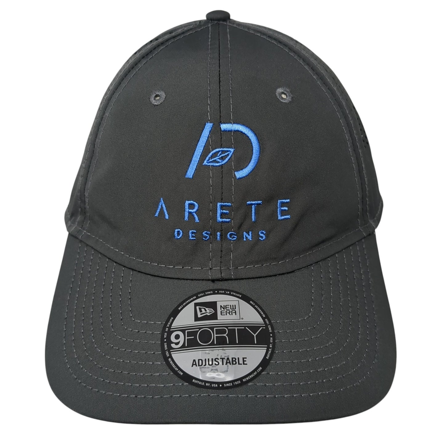 Arete Designs Strapback Hat Gray One Size Adjustable Laser Cut New Era