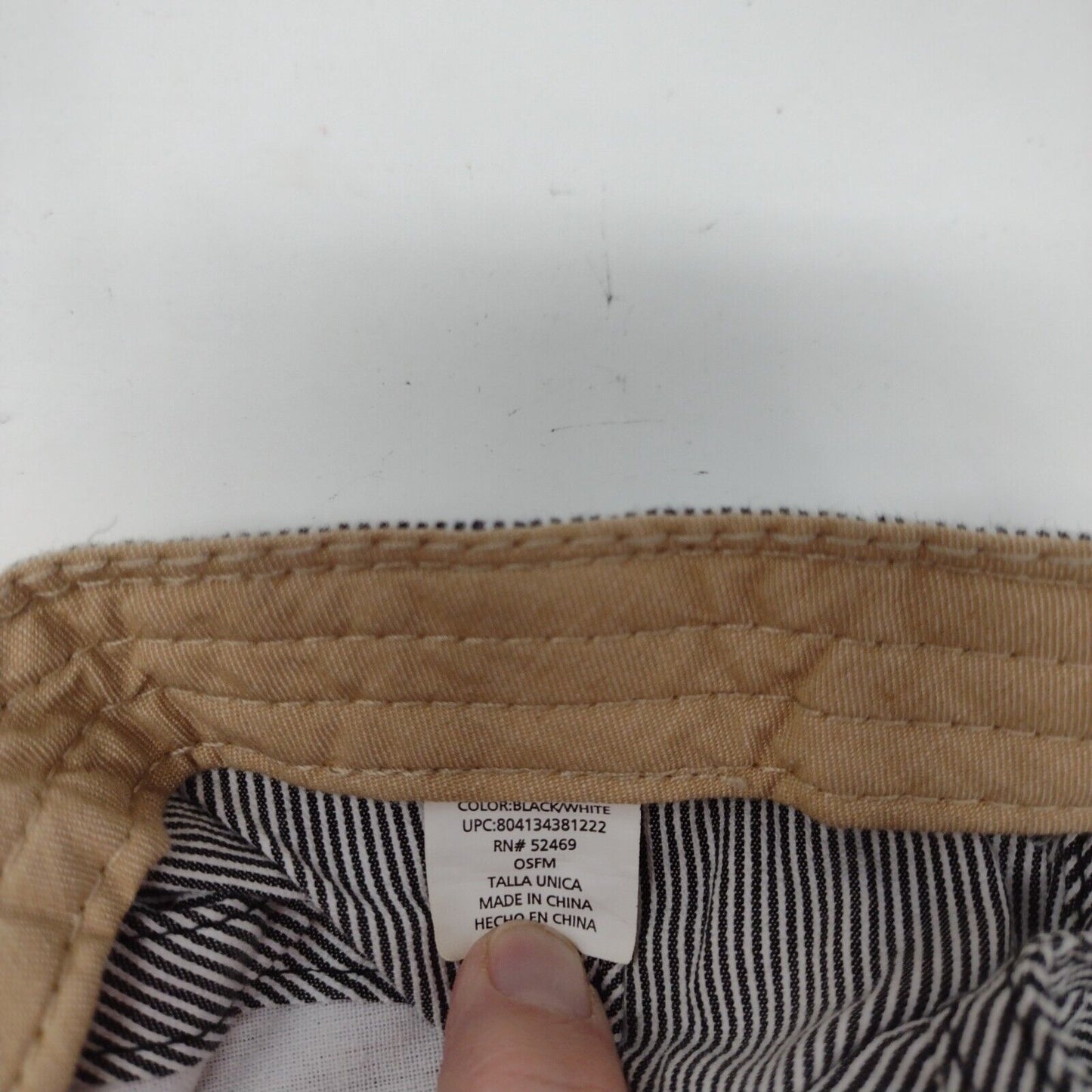 Unbranded Slideback Hat Multi Black White OSFM Striped Blank 6 Panel