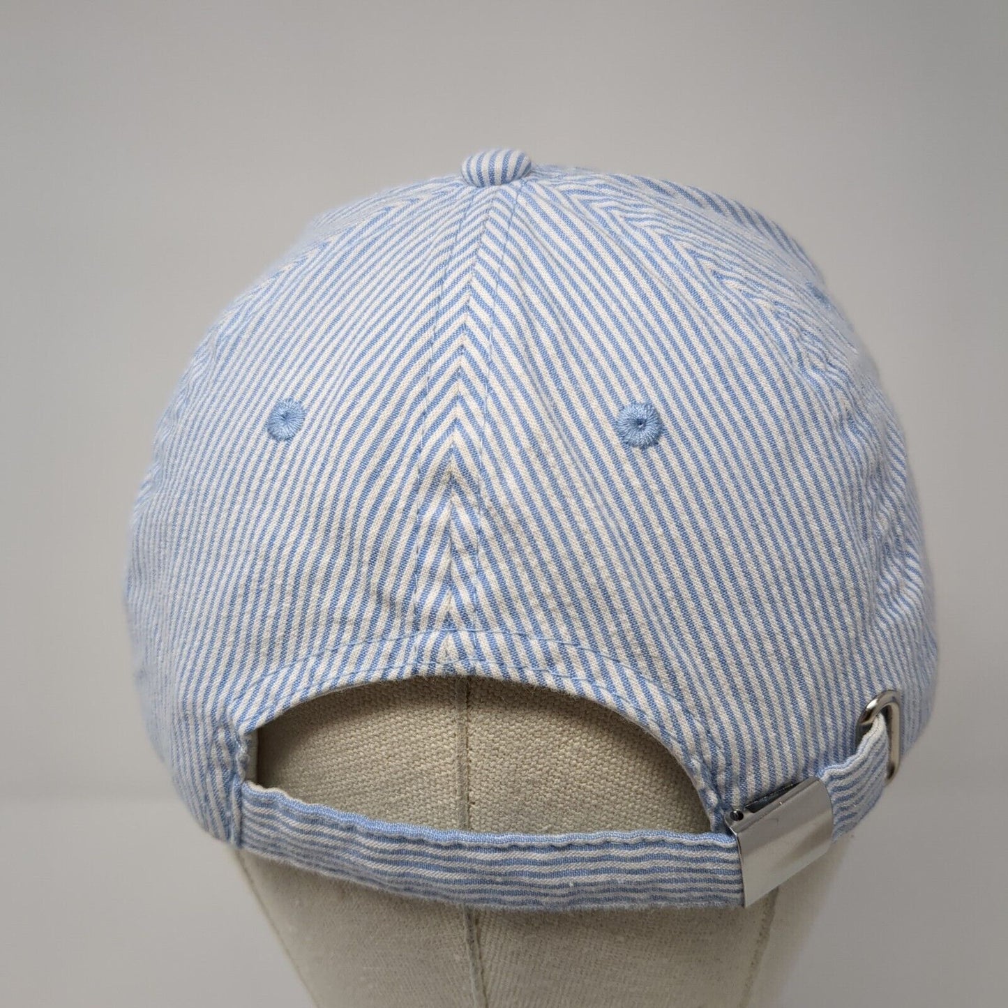 Paige Slideback Hat Blue OS Adjustable Pinstripe Vented Holes 6 Panel Blank