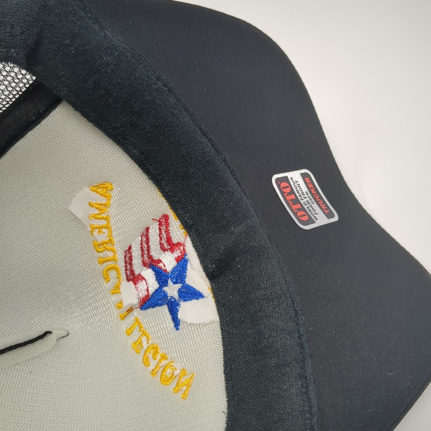 American Legion Trucker Hat Black One Size Adjustable Mesh Back 6 Panel Otto
