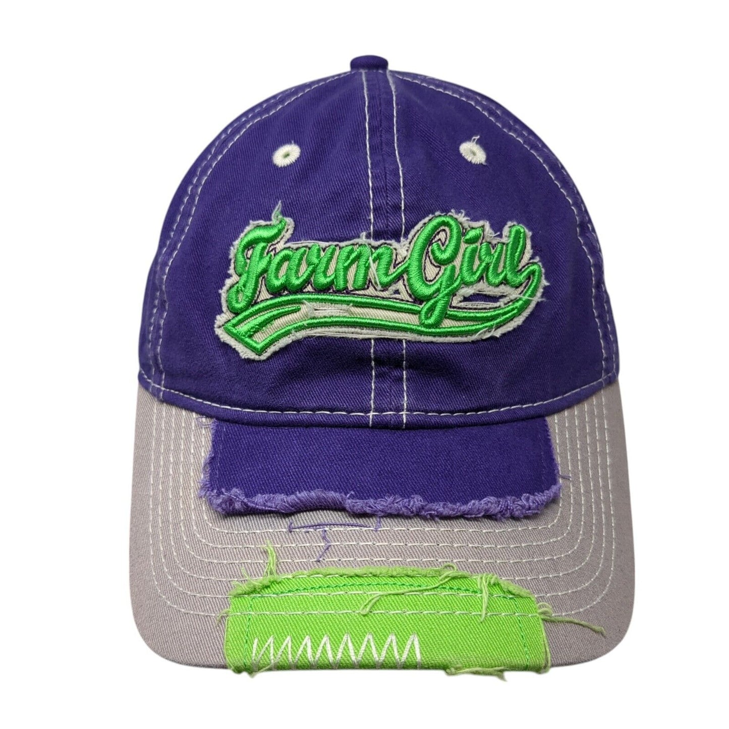 Farm Girl 41 Strapback Hat Purple One Size Adjustable Embroidered