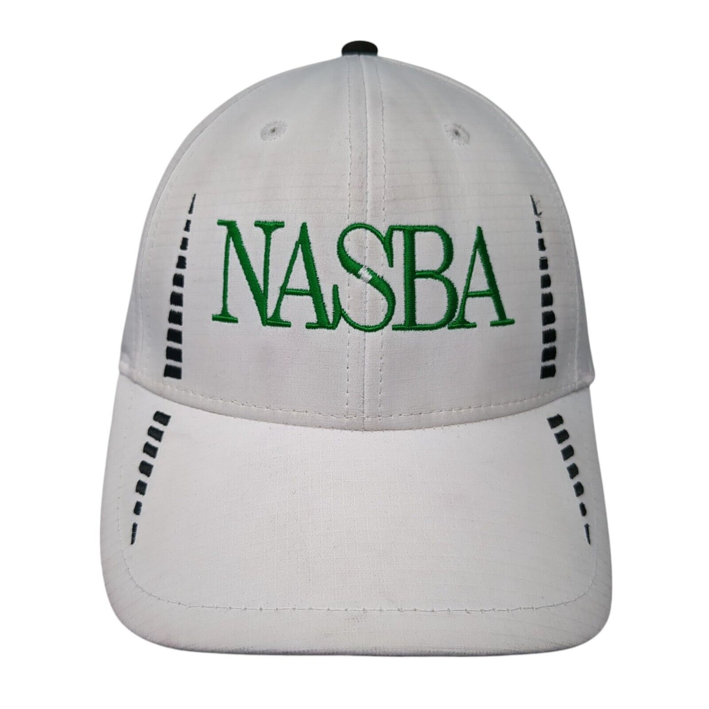 NASBA Strapback Golf Hat White One Size Solid Embroidered Cap America