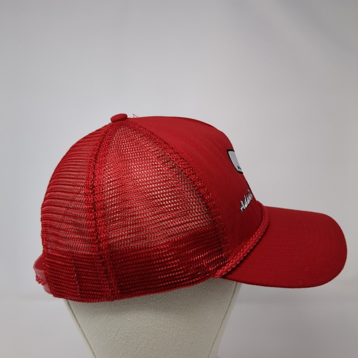 Adam's Meat Shop Rope Trucker Hat Red One Size Mesh Back WearGuard