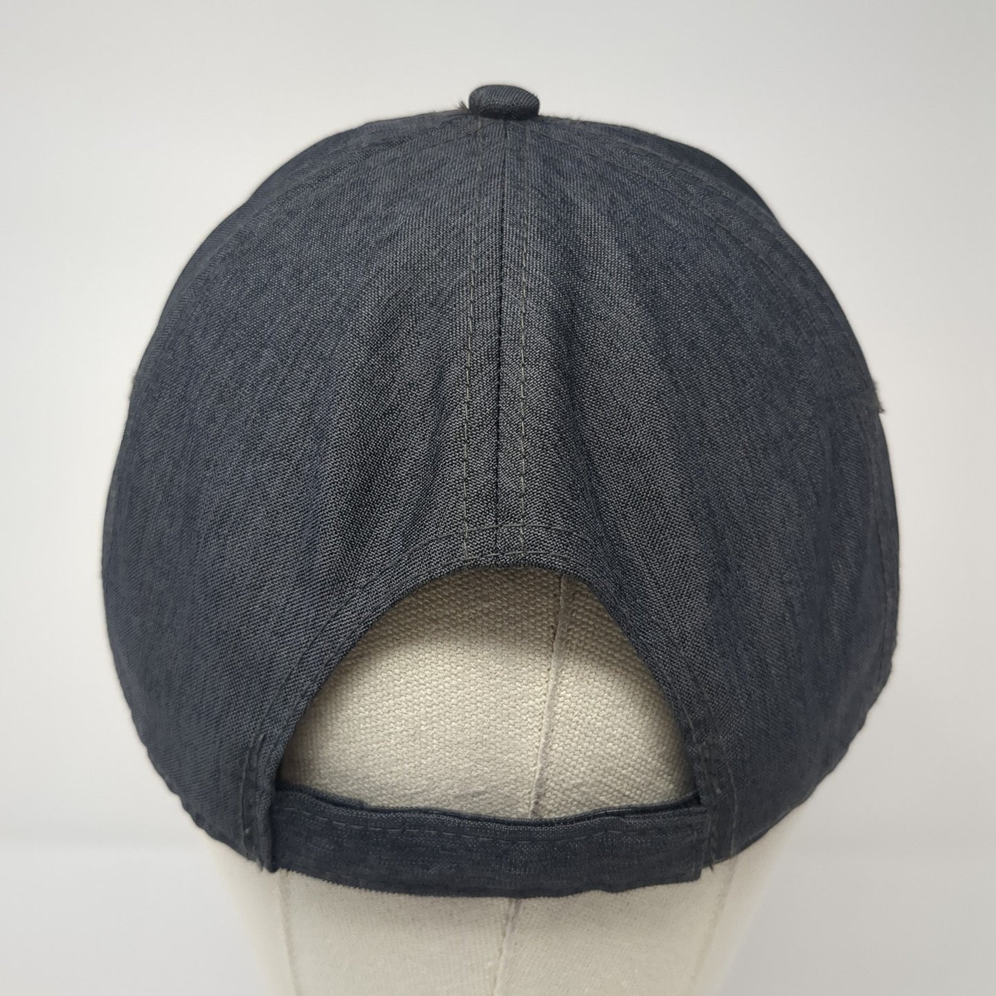 Happy Place Patch Strapback Hat Gray One Size Adjustable Mercantile 12