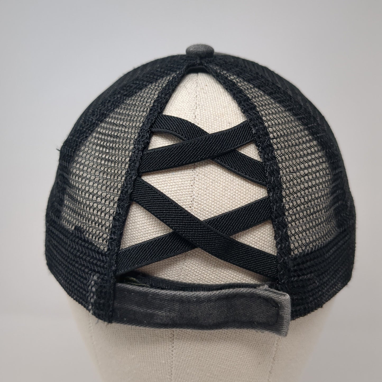 Bass Babes Strapback Trucker Hat Gray One Size Mesh Back Ponytail