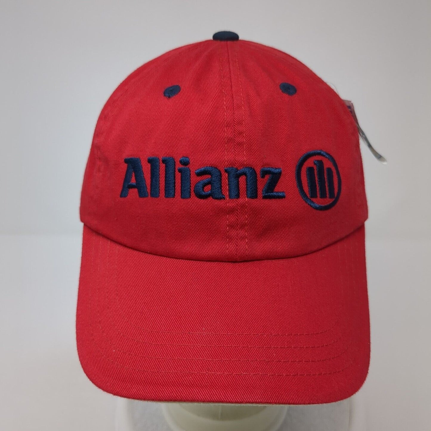 Allianz Strapback Hat Red One Size Adjustable Embroidered 6 Panel Imperial