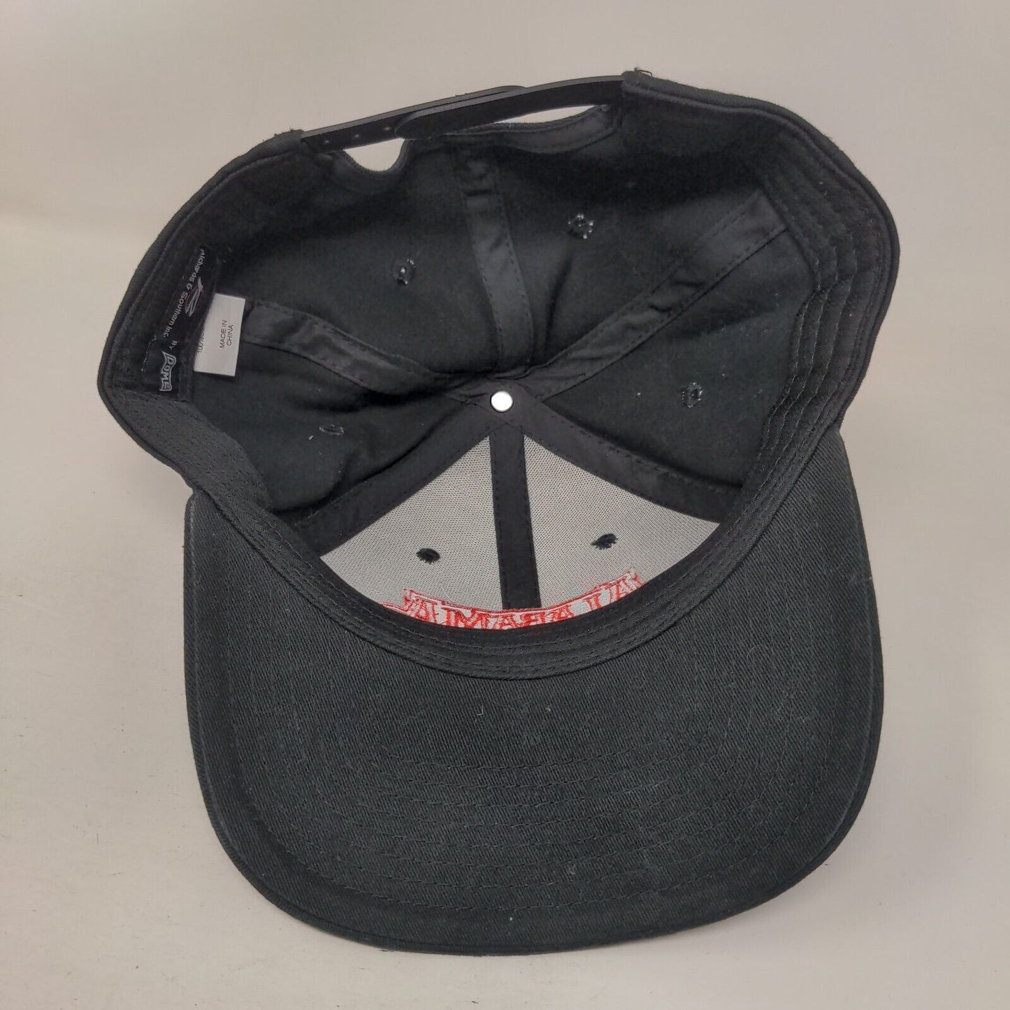 Alabama Snapback Hat Black One Size Embroidered Adjustable Dome