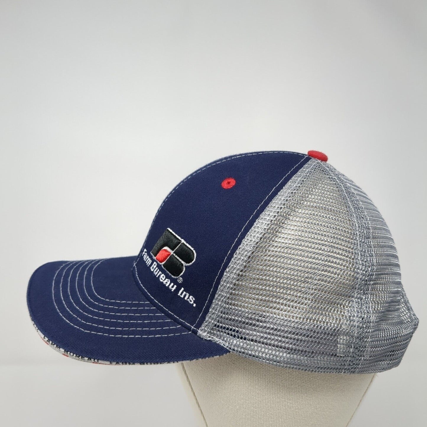 Farm Bureau Ins Snapback Mesh Back Trucker Hat Blue One Size Buck's Bags
