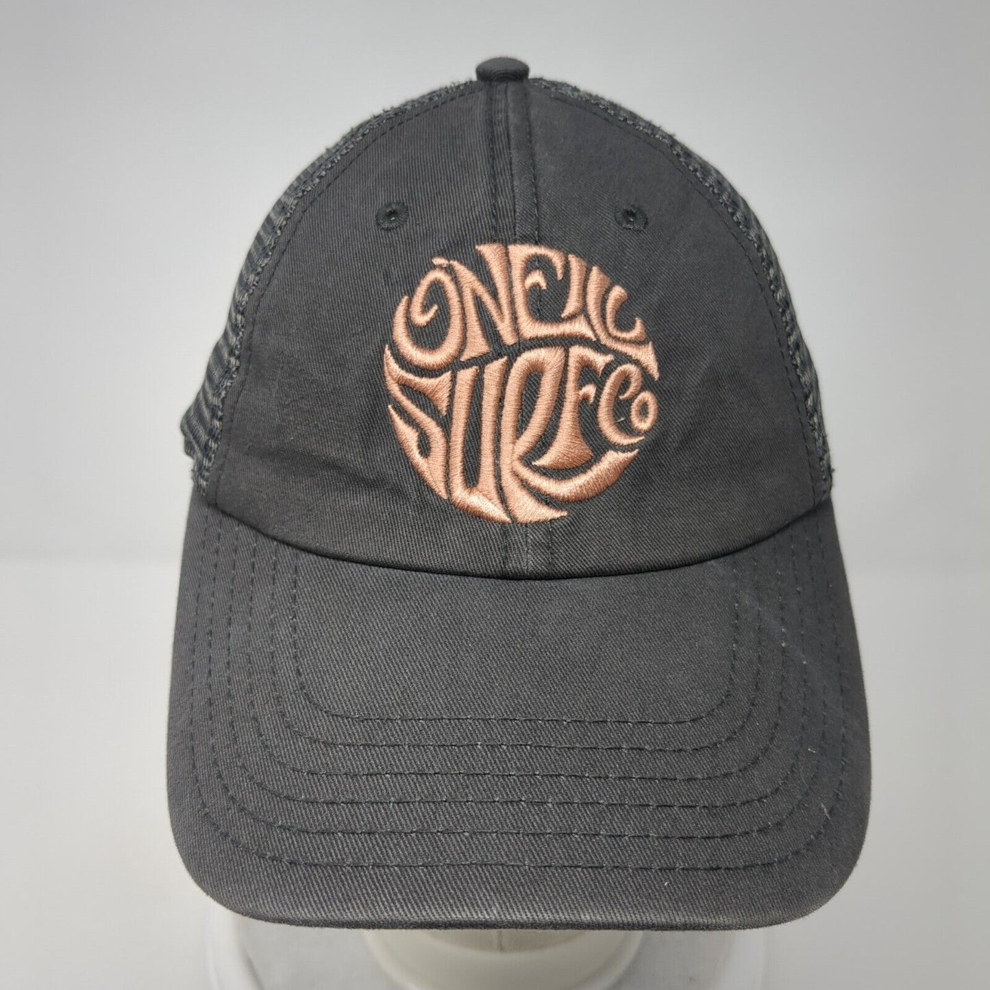 O'Neill Surf Co Slideback Trucker Hat Gray One Size Mesh Back 6 Panel