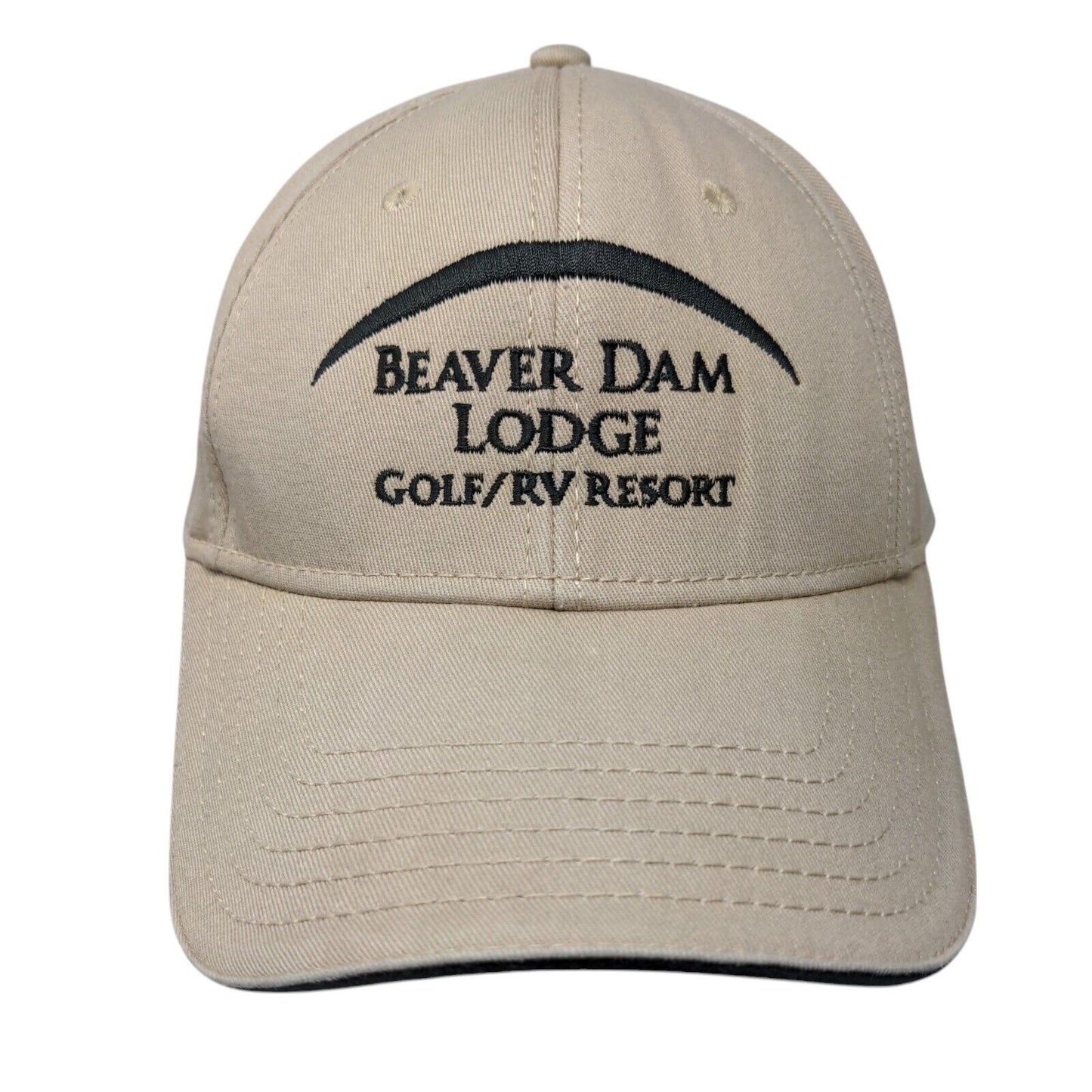 Beaver Dam Lodge Golf RV Resort Strapback Hat Tan OSFM Embroidered Otto