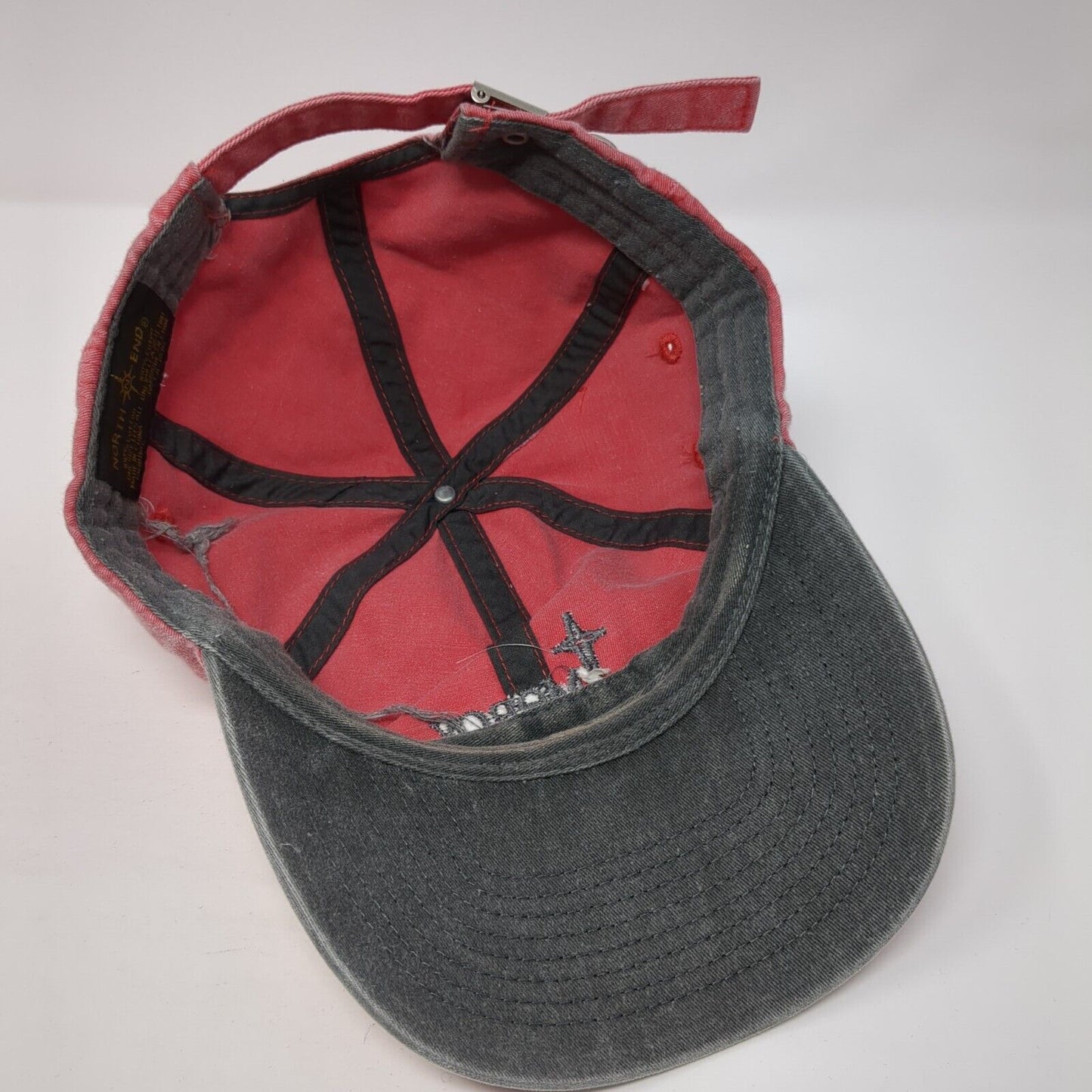 Mercy Slideback Hat Red One Size Adjustable Embroidered North End