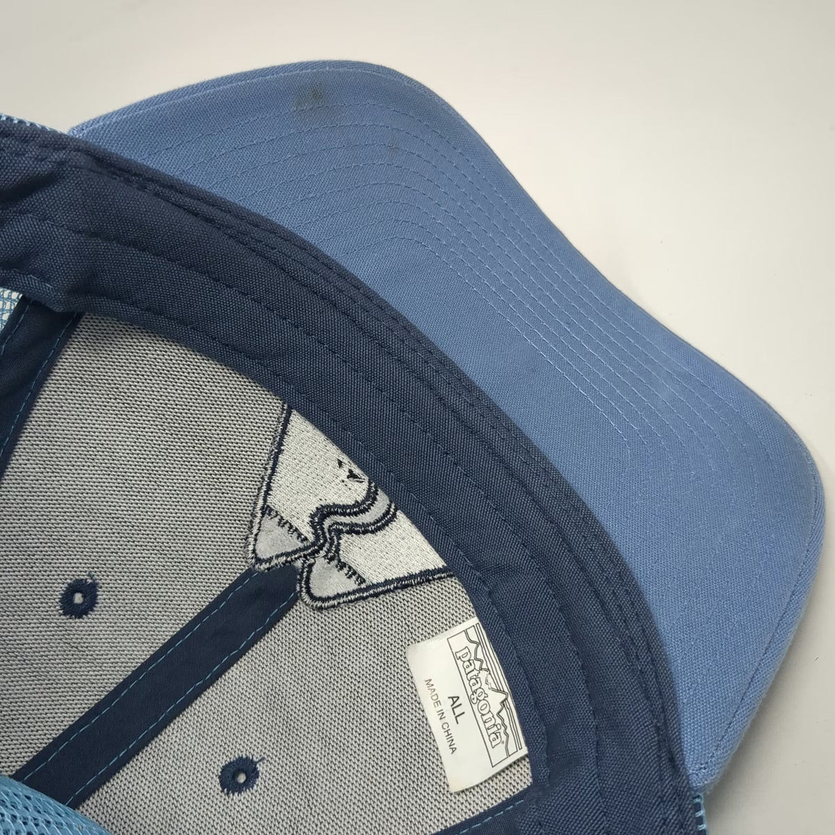 Patagonia Trucker Hat Blue One Size Live Simply Mountain Mesh Snapback Graphic