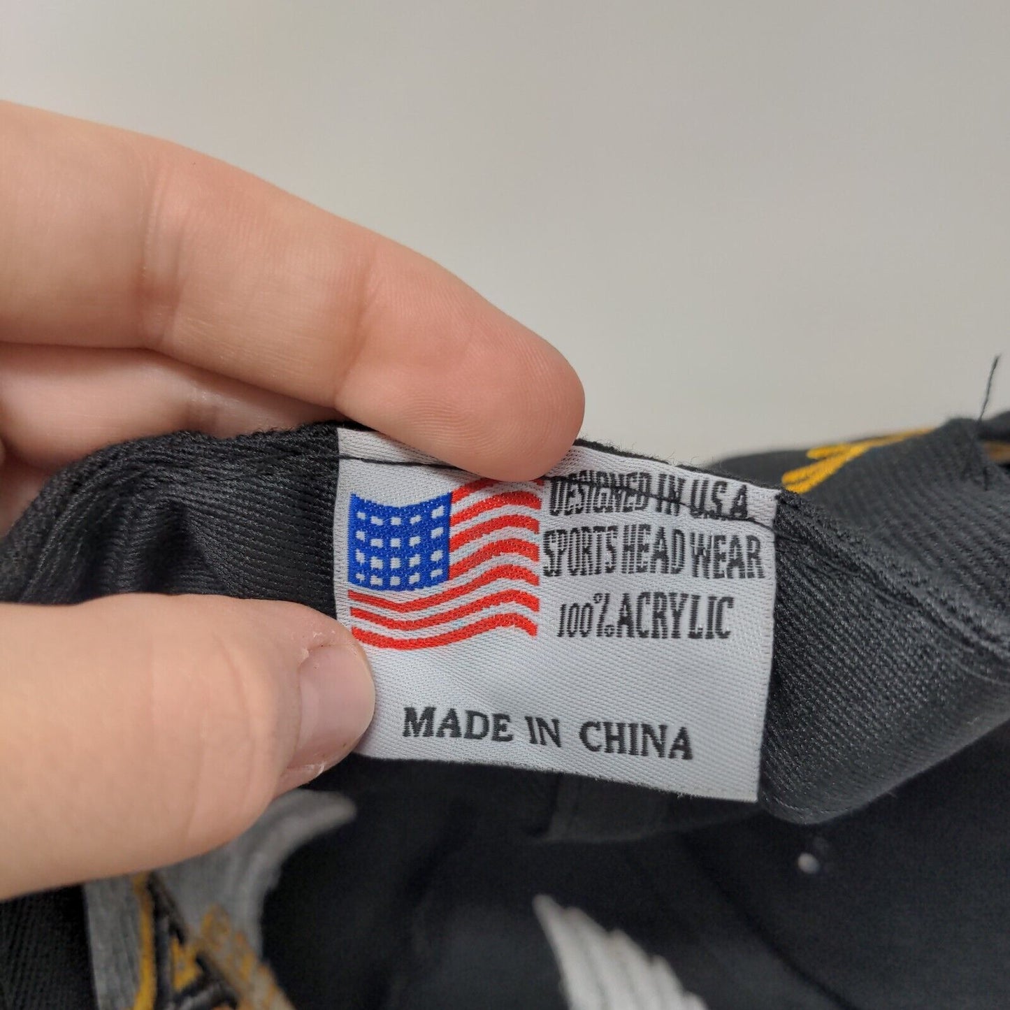 United States Army Strapback Hat Black One Size Embroidered Vent Holes