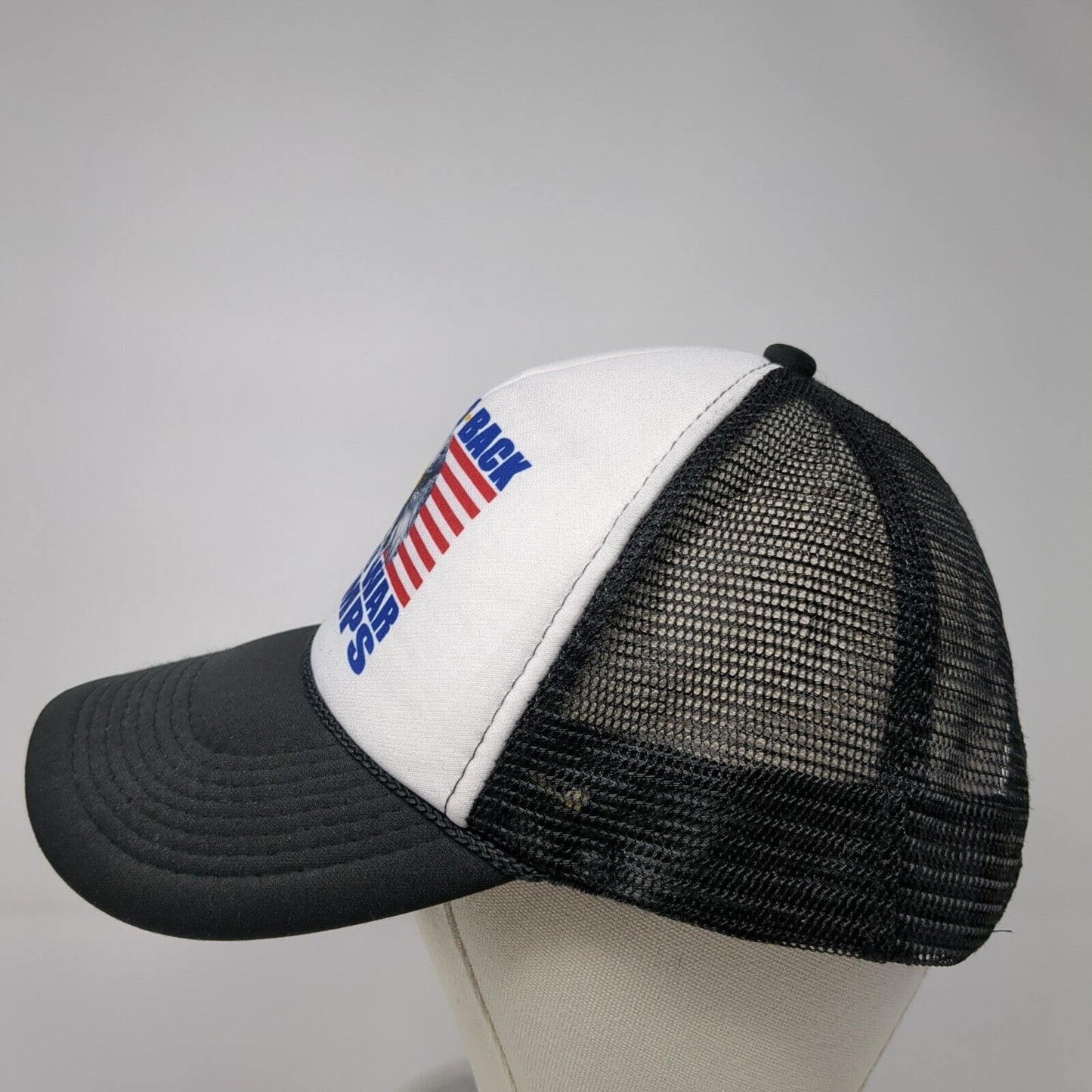 Back To Back World War Champs Snapback Trucker Hat Black OS Mesh Back Rope Otto