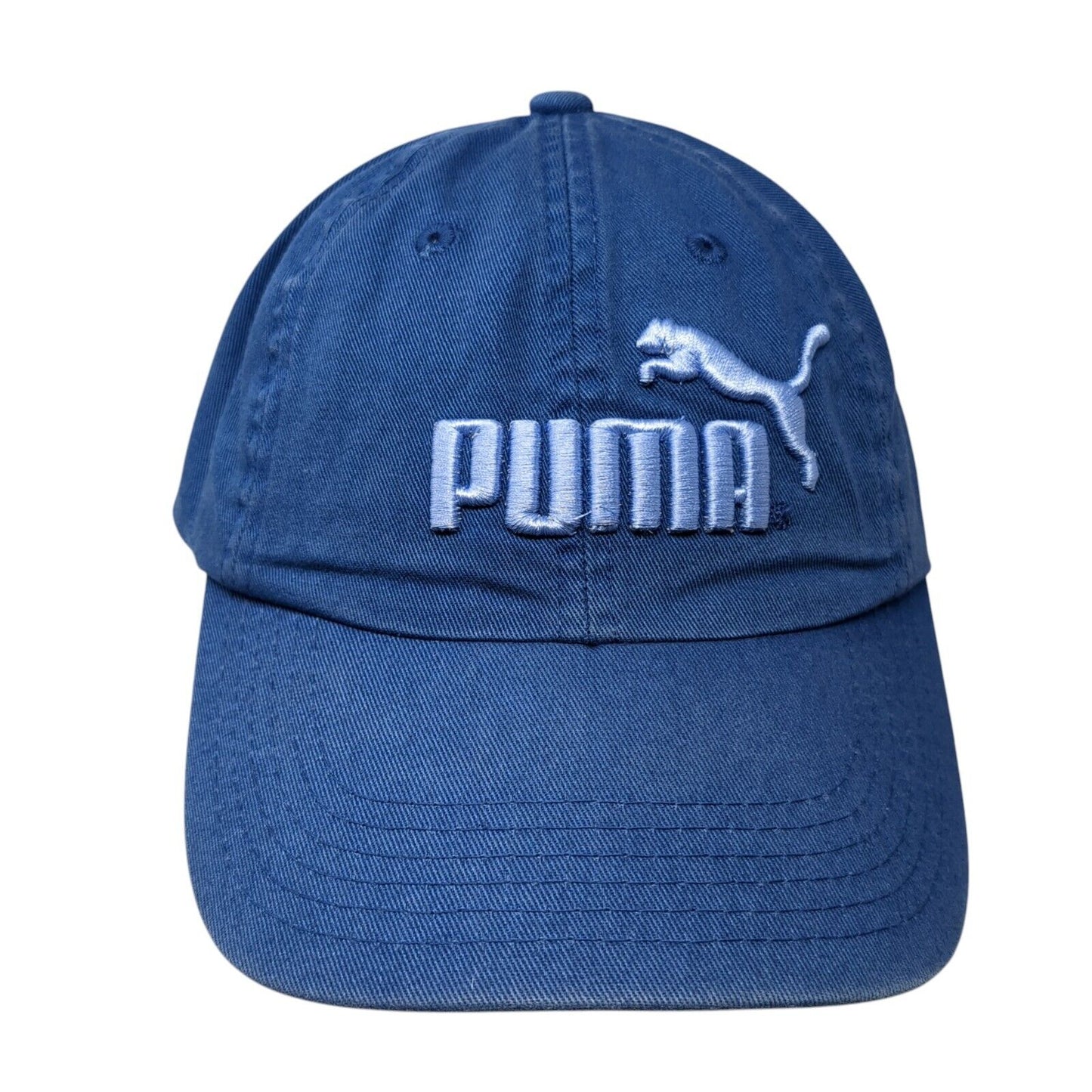 Puma Slideback Hat Blue One Size Adjustable Embroidered Logo Vent Holes