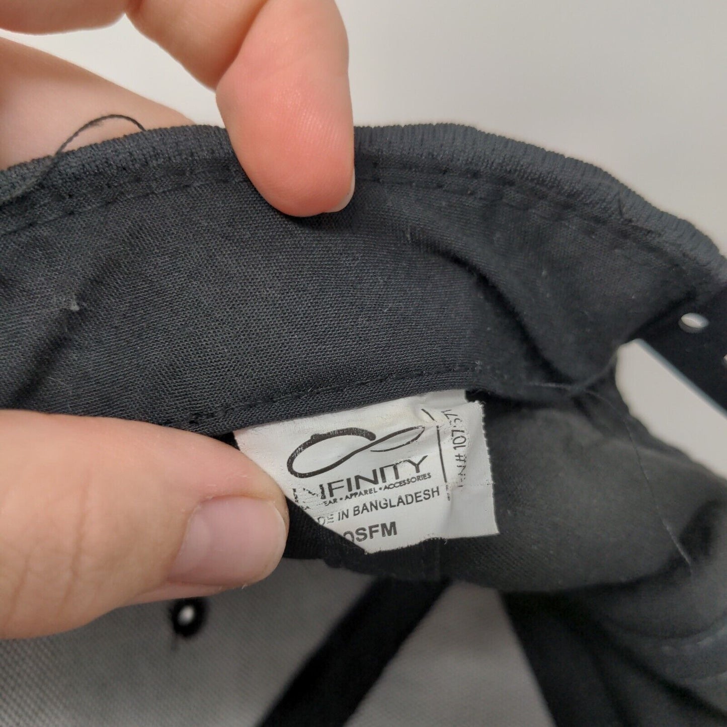 Infinity Snapback Hat Gray OSFM Solid Adjustable Vent Holes Blank