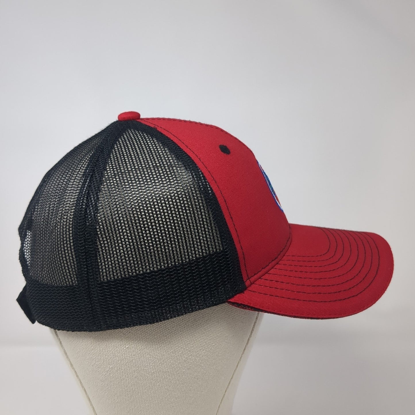 ACH Seeds Logo Strapback Trucker Hat Red One Size Mesh Back Embroidered