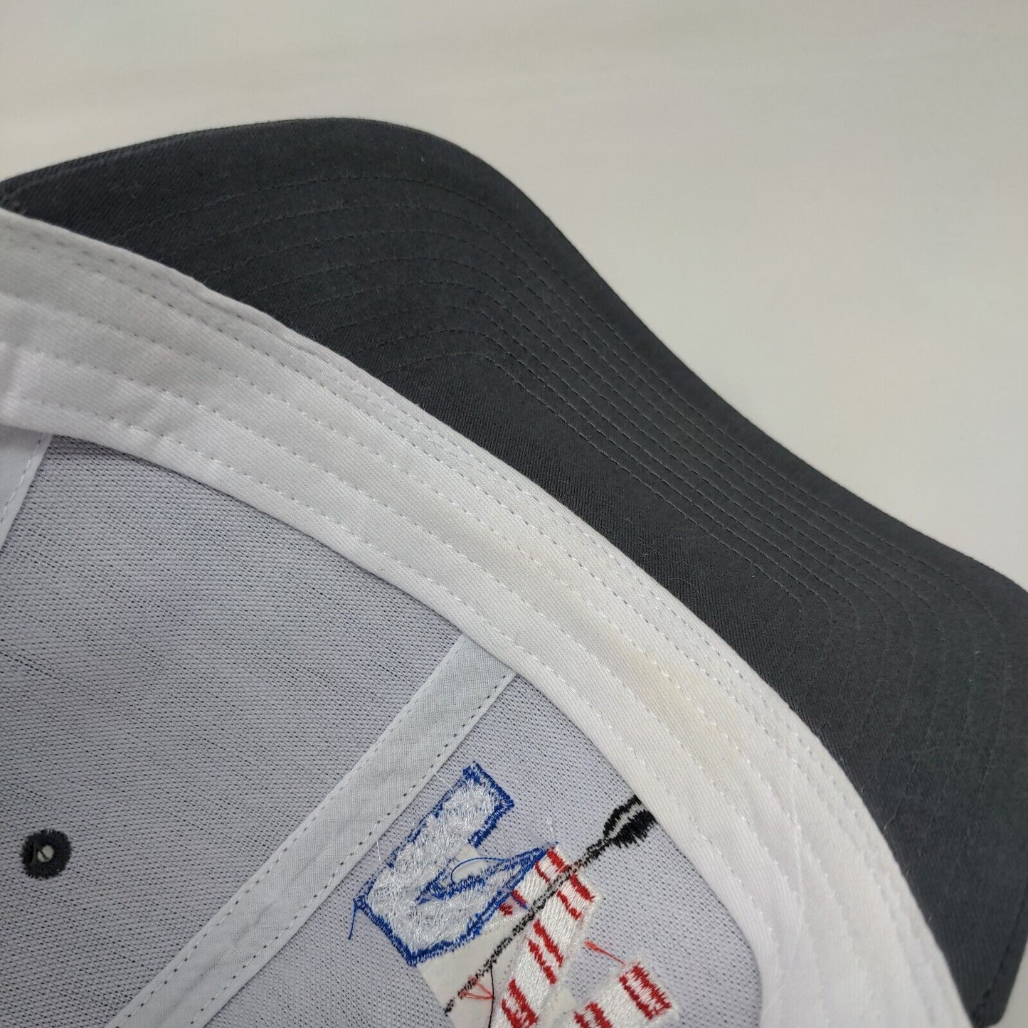 Letter M American Flag Snapback Mesh Back Trucker Hat Gray One Size