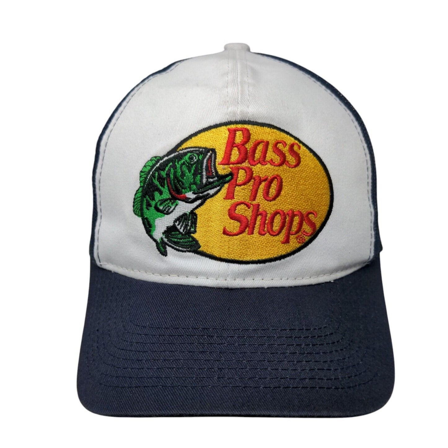 Bass Pro Shops Snapback Trucker Hat Blue OSFM Adjustable Mesh Back Gone Fishing
