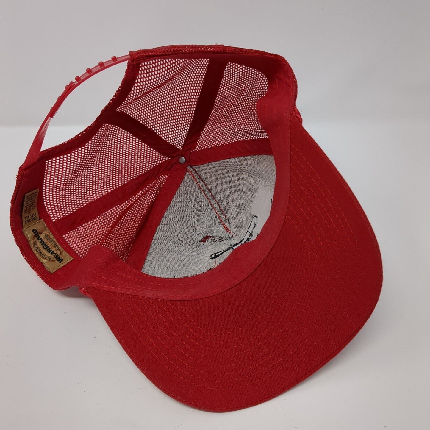 Adam's Meat Shop Rope Trucker Hat Red One Size Mesh Back WearGuard
