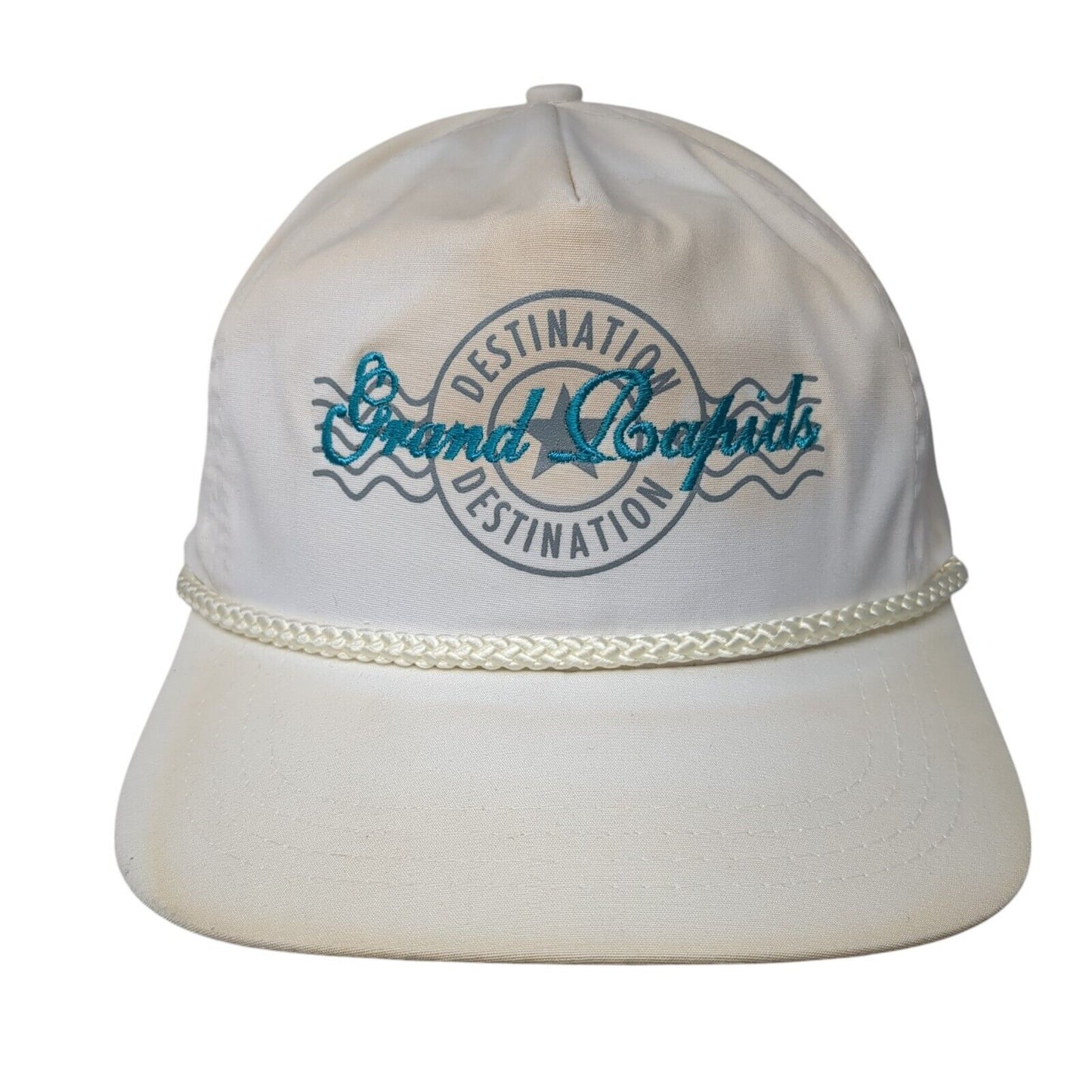 Grand Rapids Destination Slideback Rope Hat White One Size Adjustable