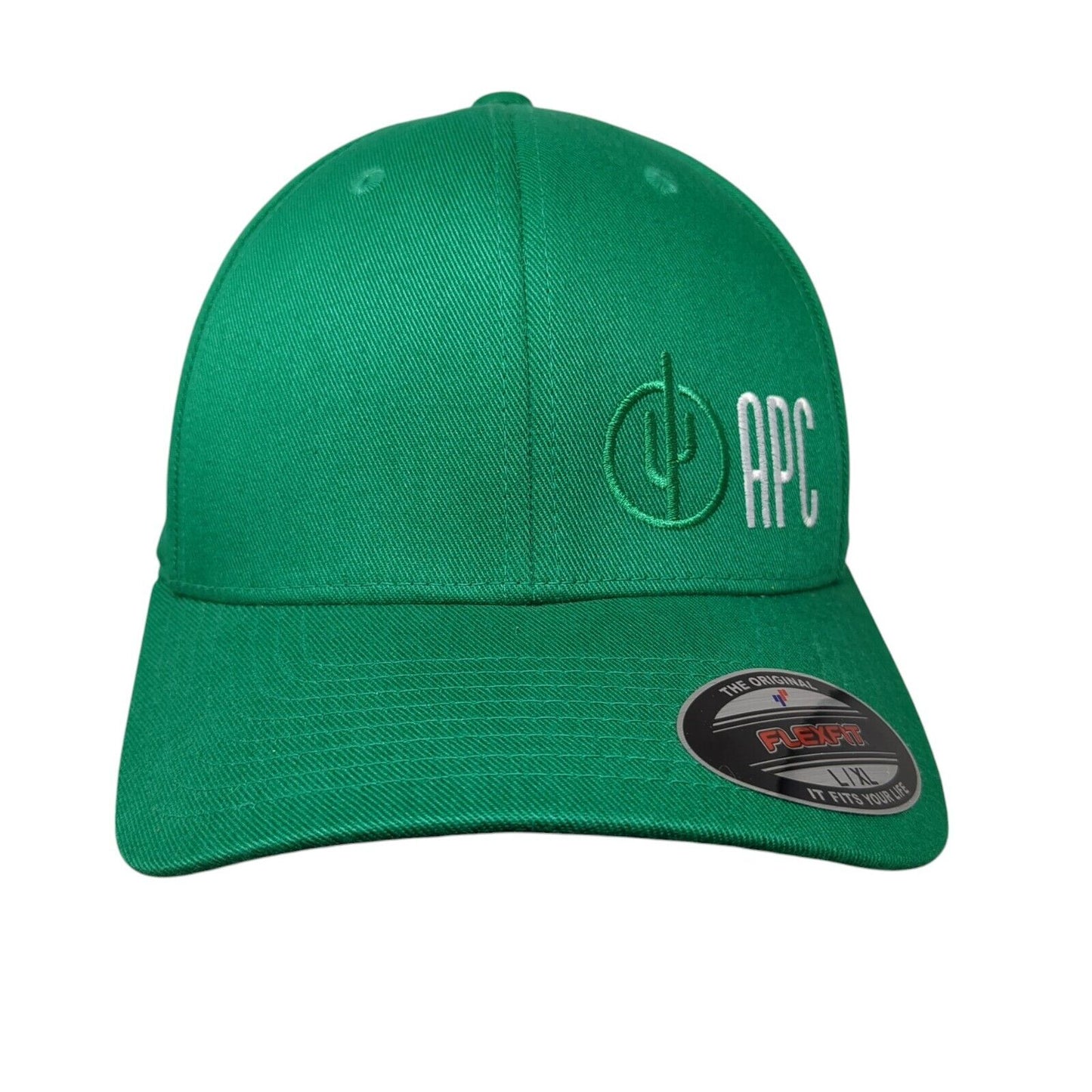 APC Fitted Hat Green L/XL Flexfit Embroidered Patriotic 6 Panel Yupoong