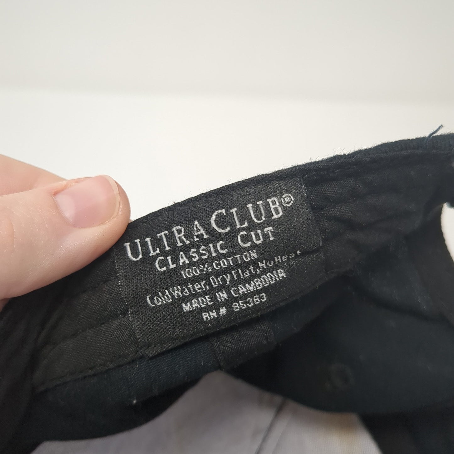 UltraClub Strapback Hat Black One Size Adjustable Embroidered Logo