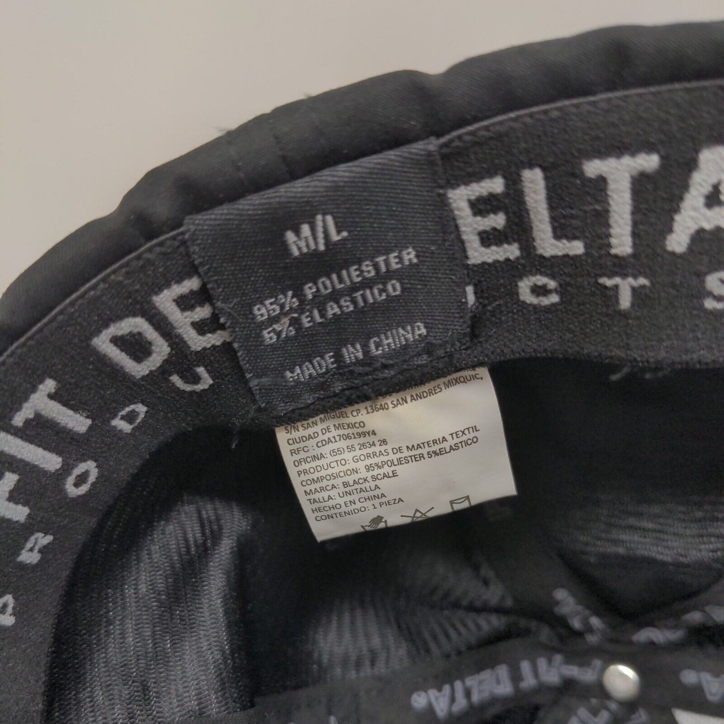 Delta Men's Fitted Hat Black Size M/L Black Embroidered San Jose Tizates Logo