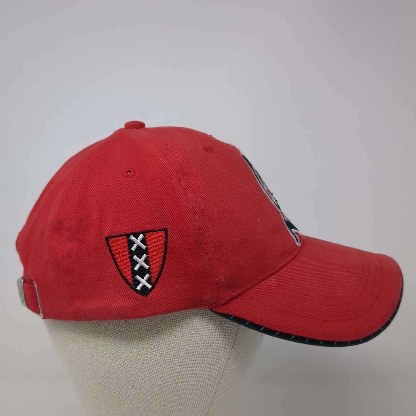 Amsterdam Baseball Cap Red One Size Adjustable Embroidered 6 Panel Fox