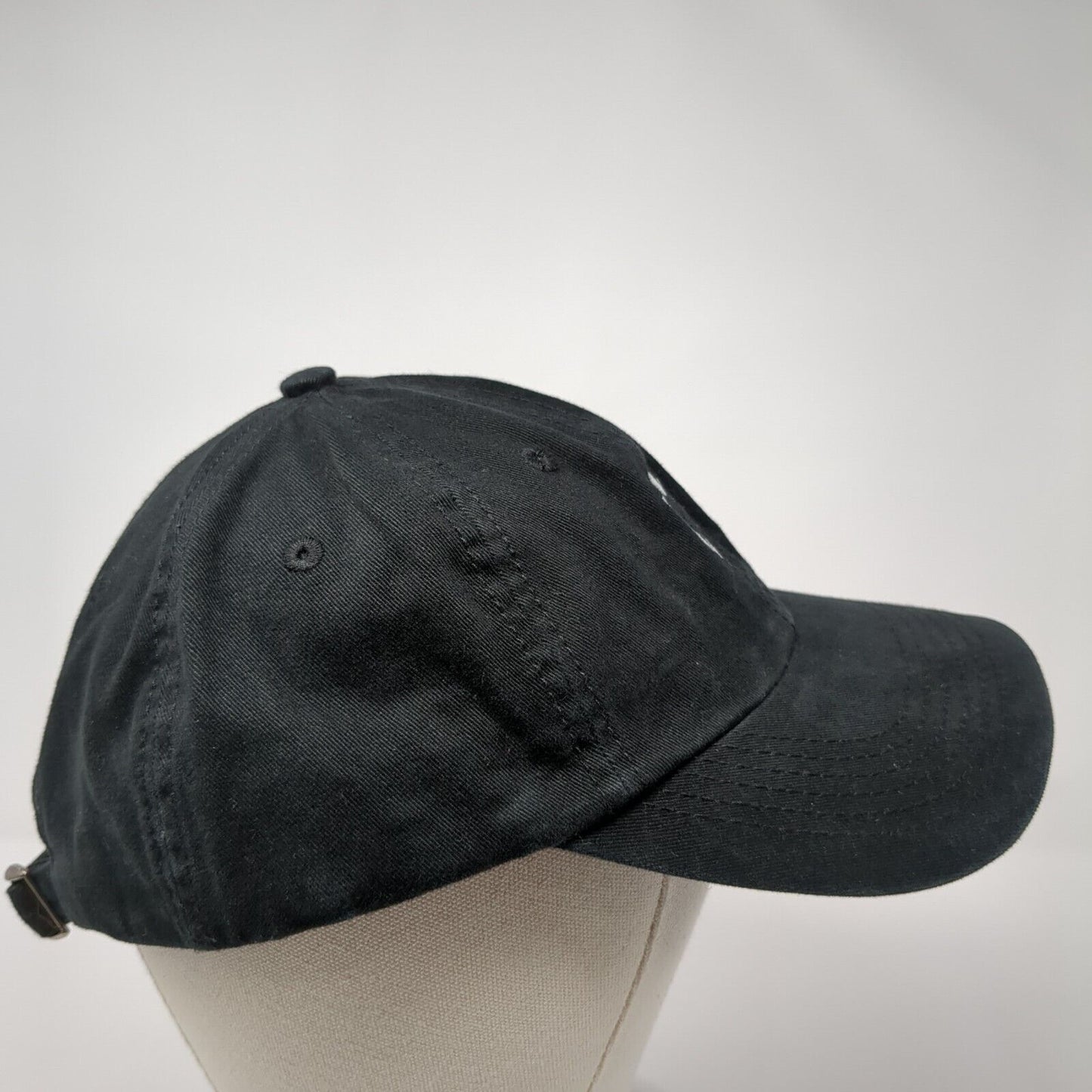 Velocity Slideback Hat Black One Size Adjustable Embroidered 6 Panel Cotton