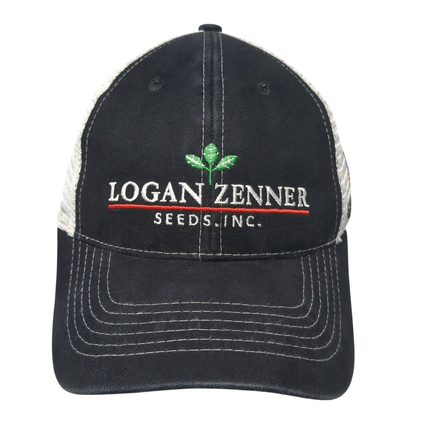 Logan Zenner Seeds Inc. Strapback Trucker Hat Black One Size Mesh Back