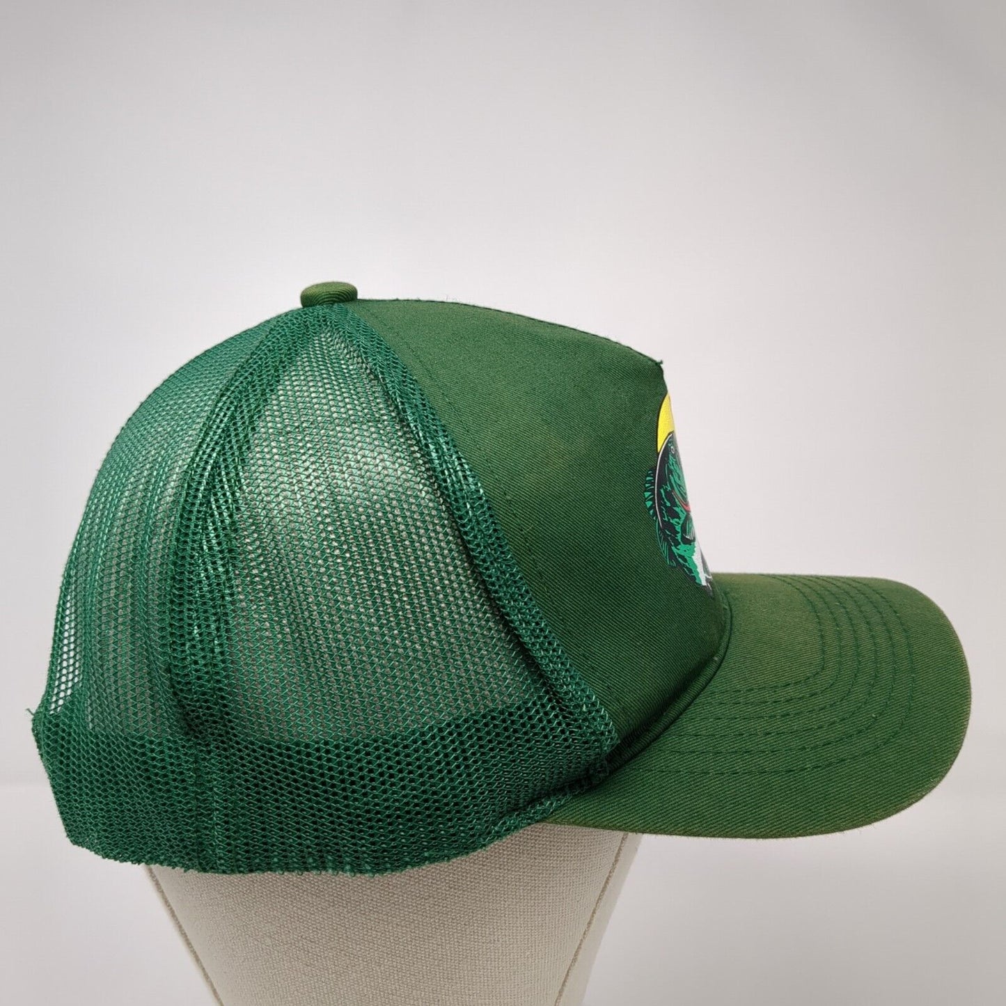 Bass Pro Shops Snapback Trucker Hat Green OS Adjustable Mesh Back Gone Fishing