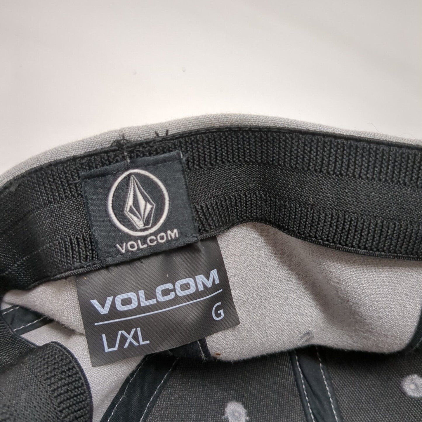 Volcom Stone Fitted Hat Gray L/XL Embroidered Solid 6 Panel Vent Holes