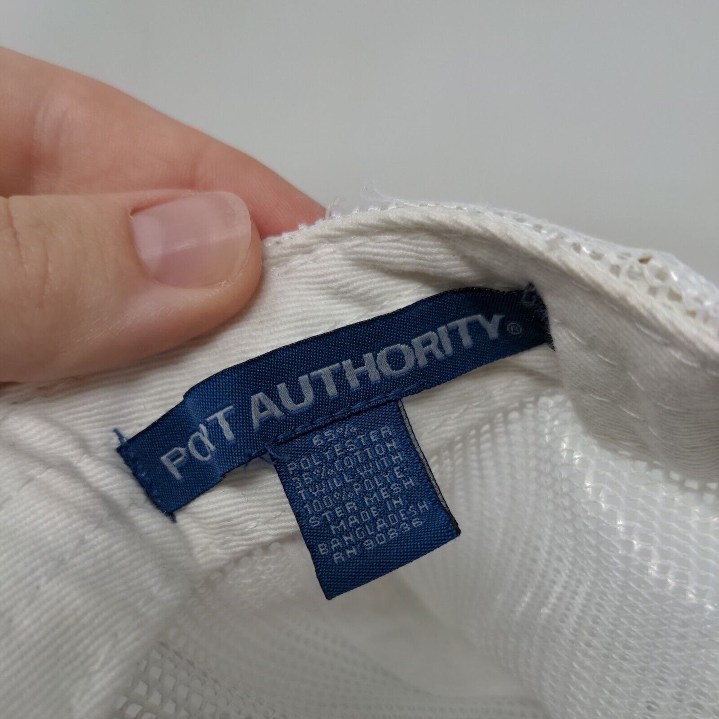 Port Authority Snapback Mesh Back Trucker Hat Gray One Size Embroidered