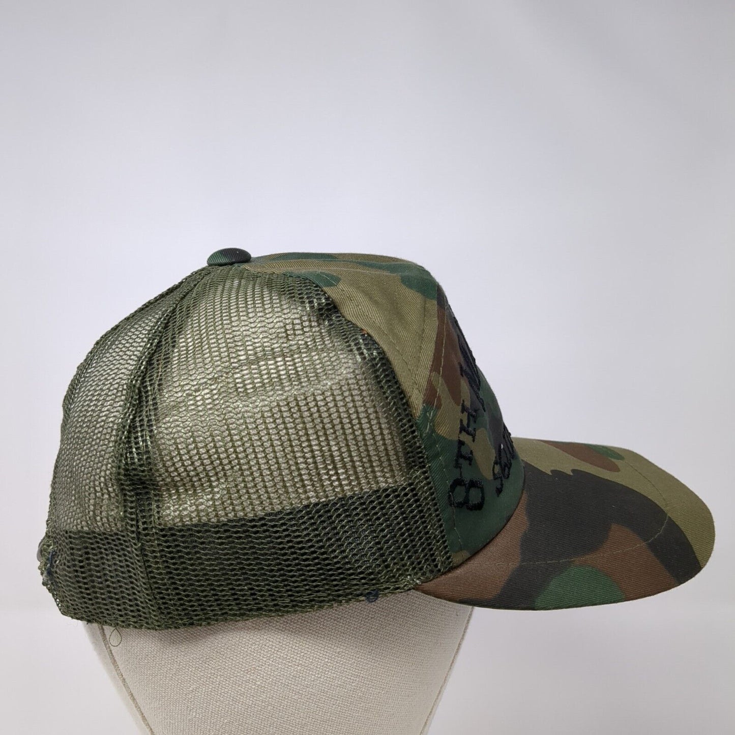 8th Maintenance Squadron Snapback Trucker Hat Camouflage OS Adjustable Mesh Back