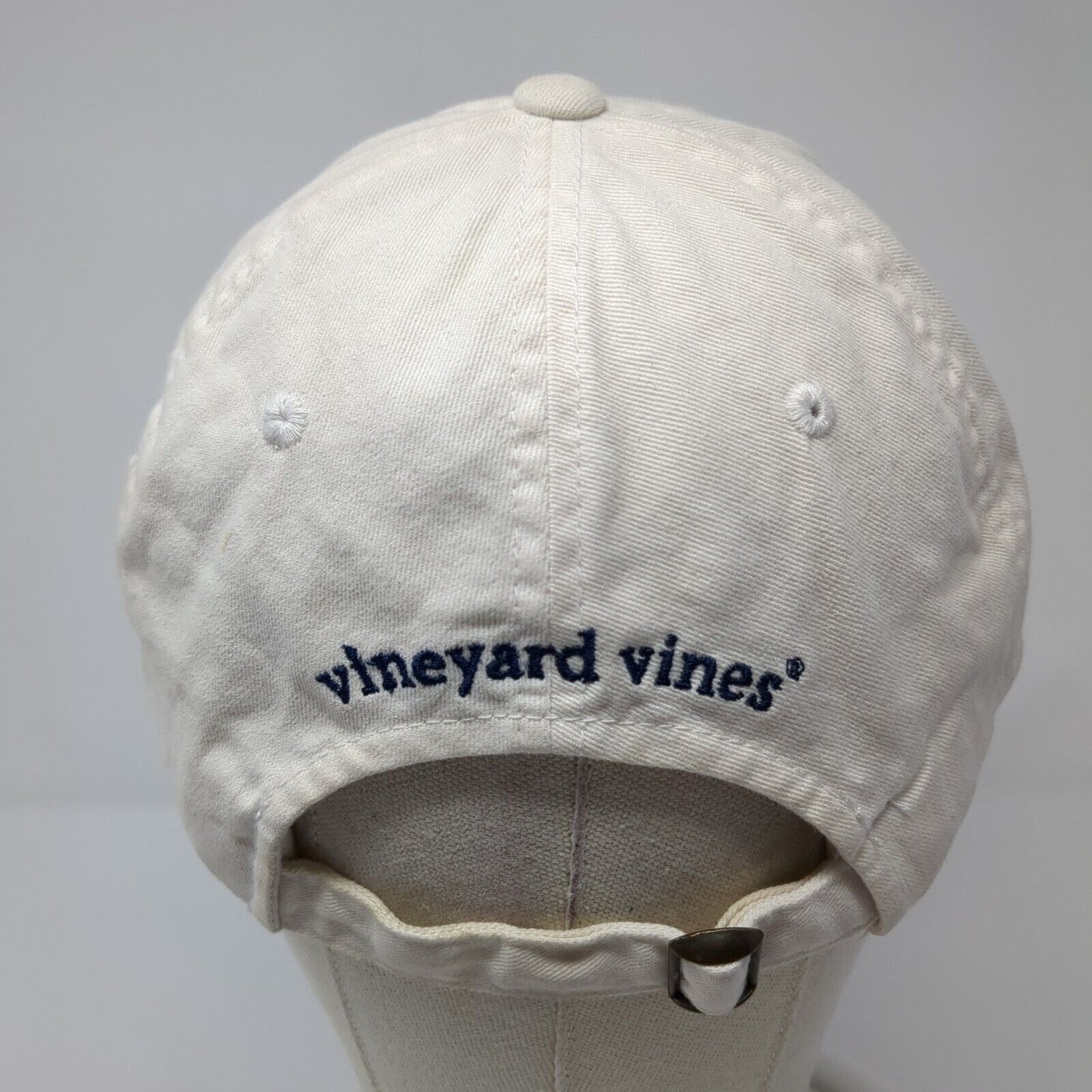 Vineyard Vines Slideback Hat White OS Adjustable Embroidered 6 Panel Cotton
