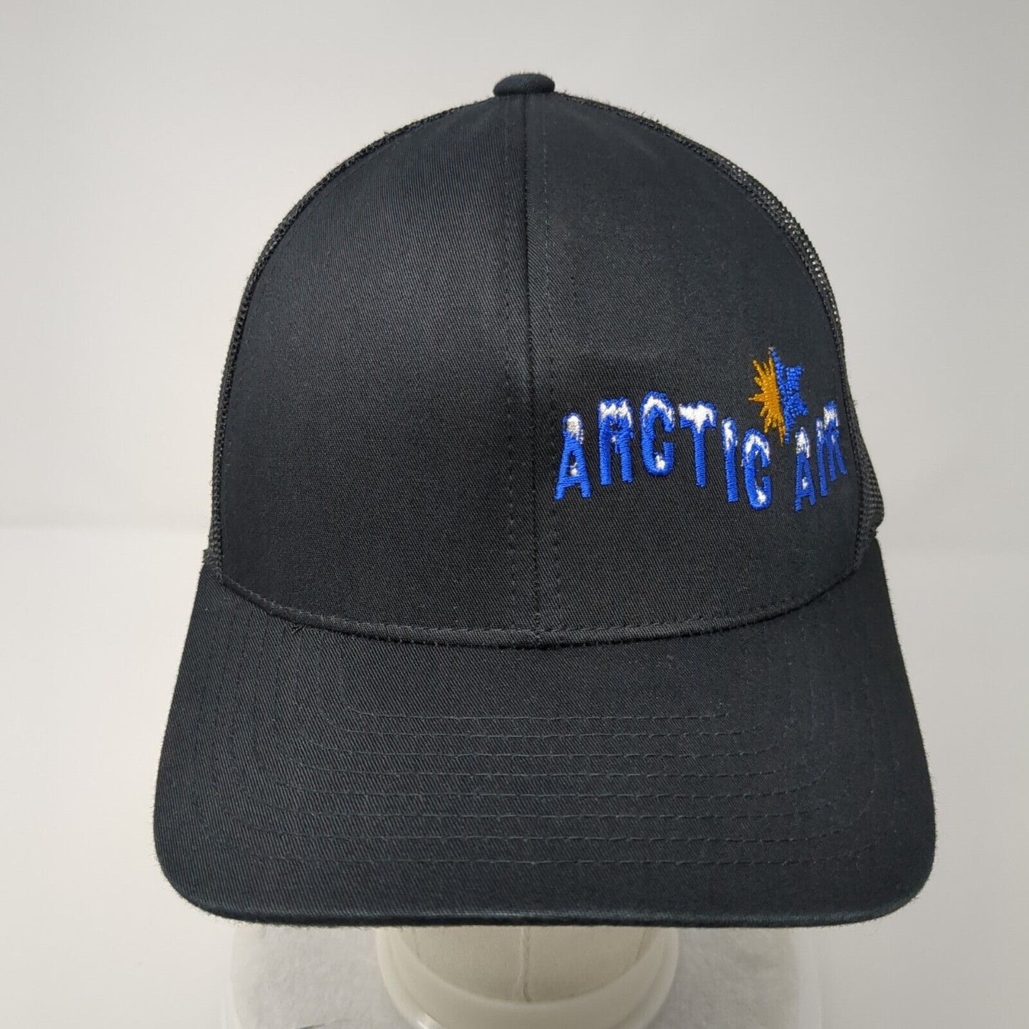 Arctic Air Snapback Trucker Hat Black OSFA Adjustable Embroidered Mesh Back