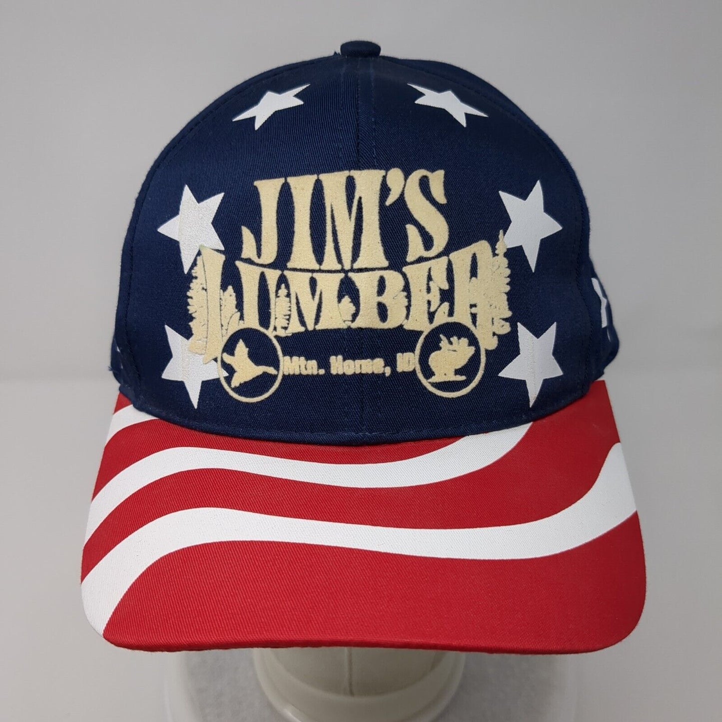 Jim's Lumber Snapback Hat Multi OSFA Adjustable American Flag Nissun