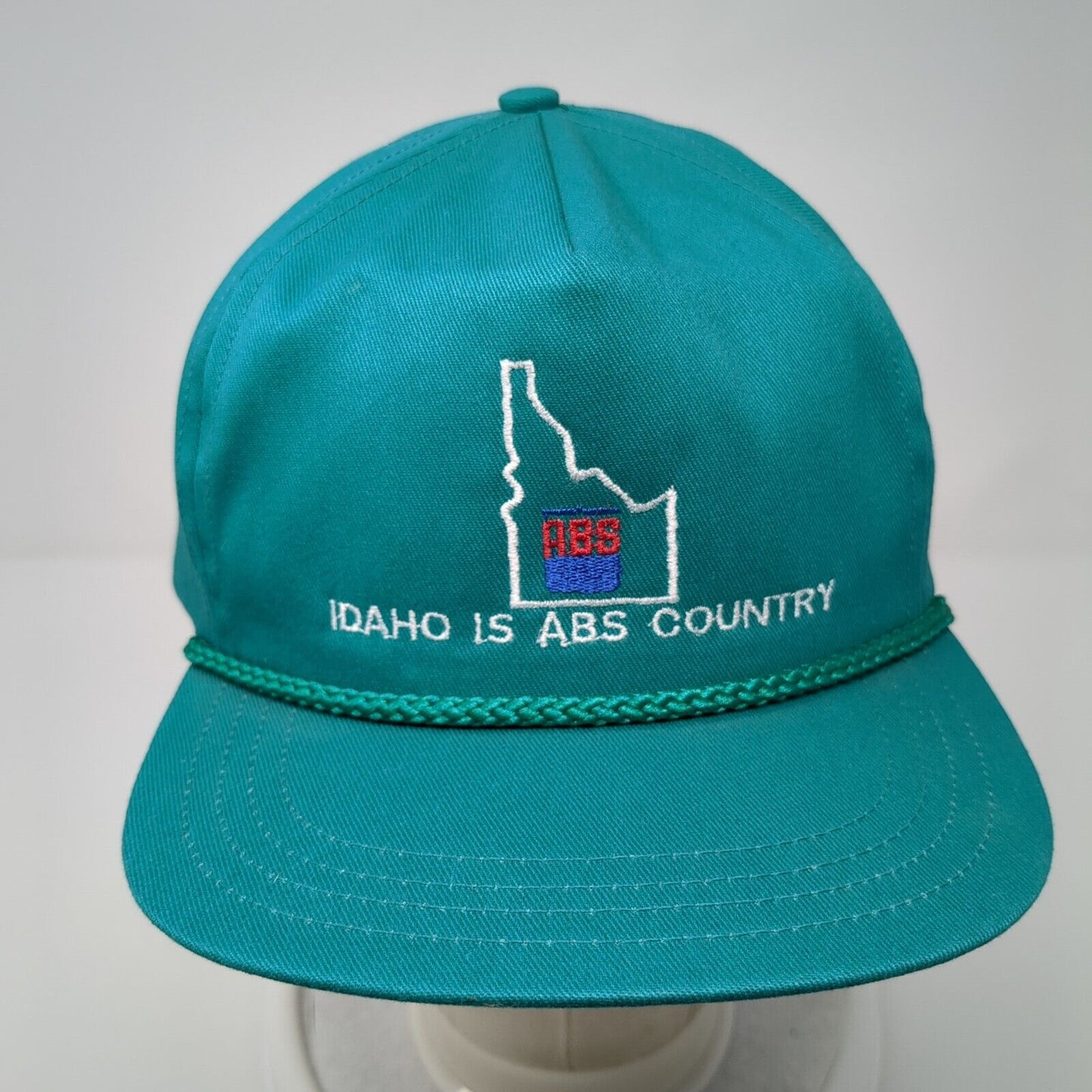 Idaho Is ABS Country Slideback Hat Green One Size Adjustable Embroidered Rope