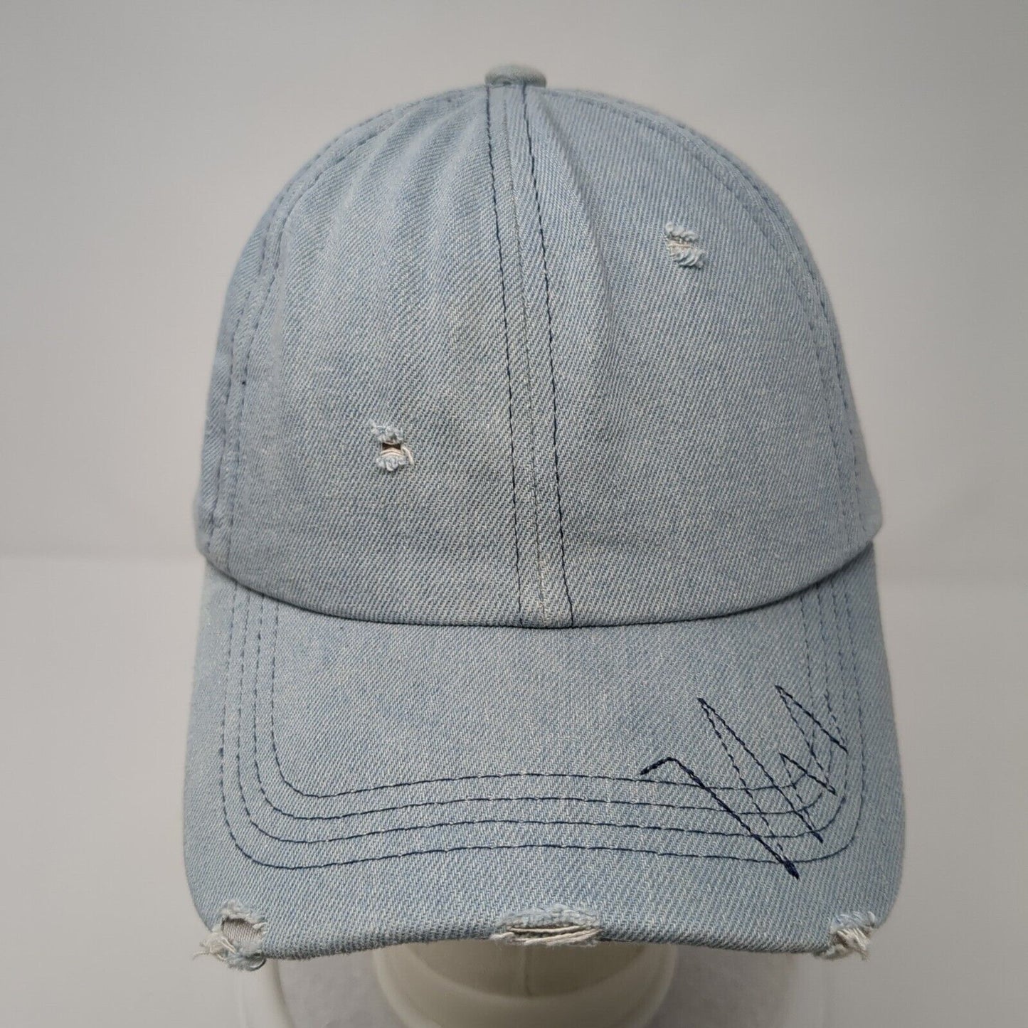 Unbranded Slideback Hat Blue One Size Solid Adjustable Denim Blank