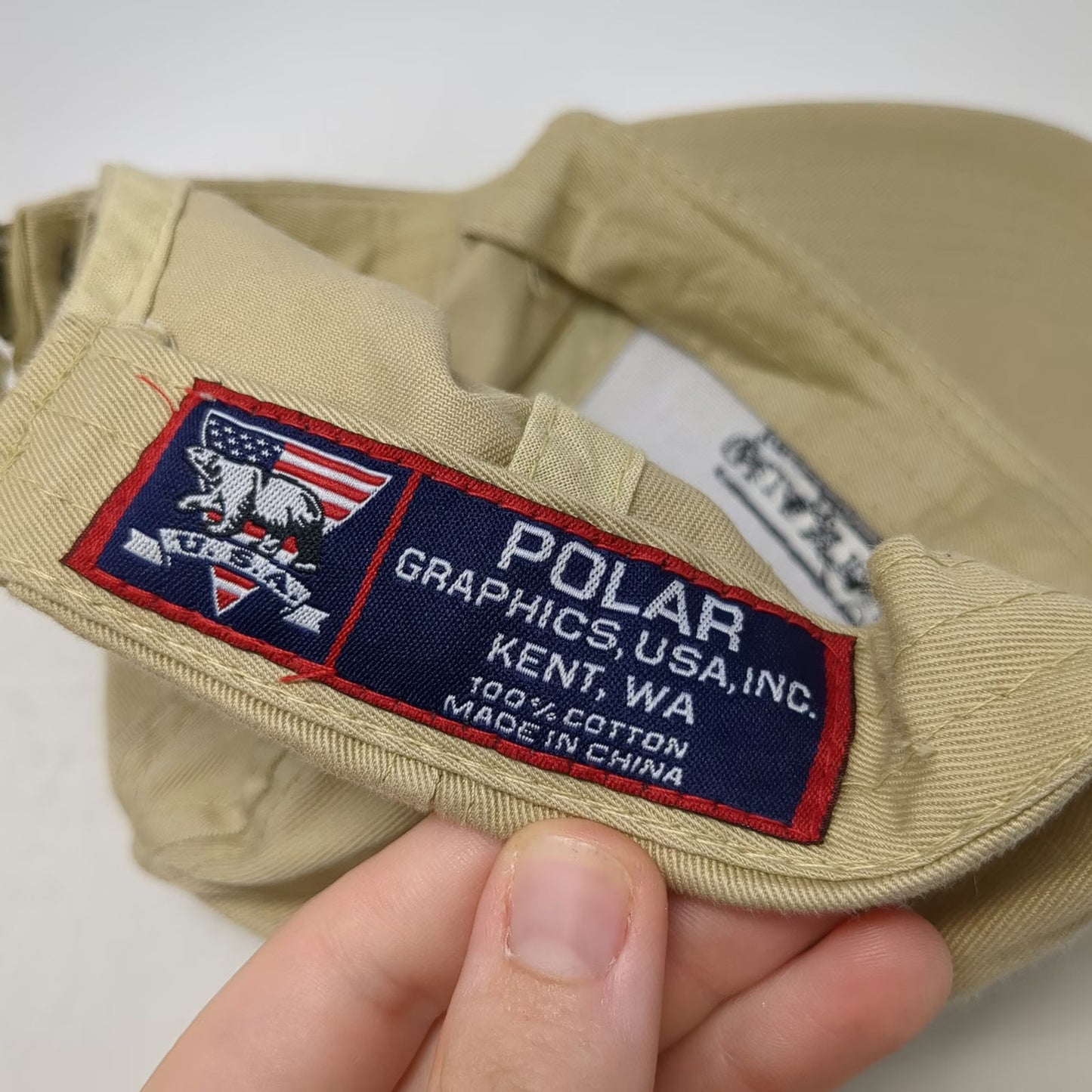 Polar Graphics US Naval Base Guantanamo Bay Cuba Beige Baseball Cap Hat Vintage