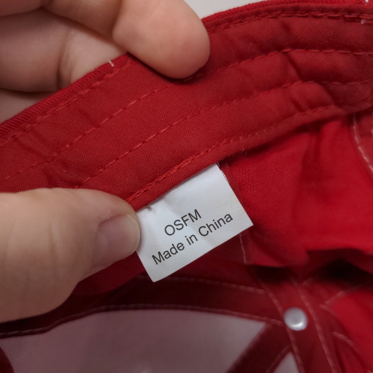 Unbranded Strapback Hat Red OSFM Adjustable Vented Holes 6 Panel Blank