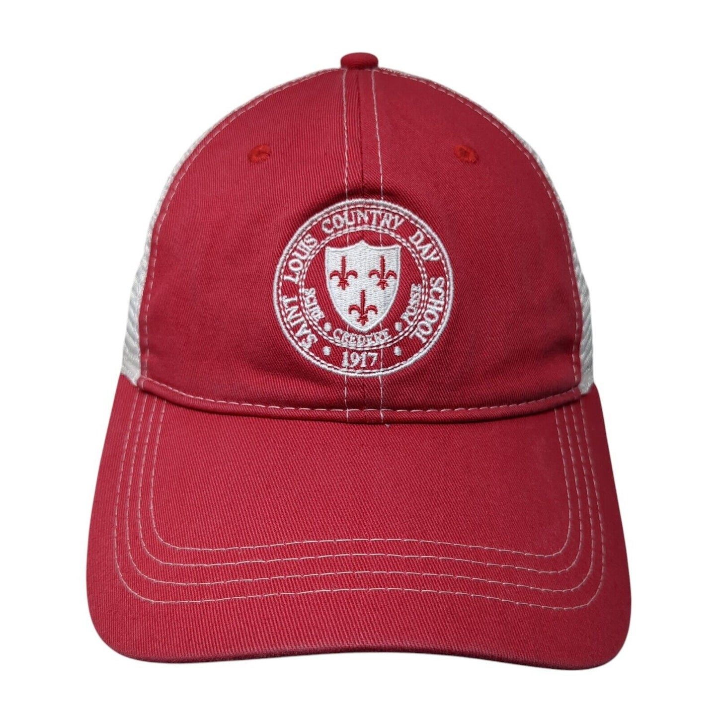 Saint Louis Country Day School Slideback Trucker Hat Red One Size 6 Panel