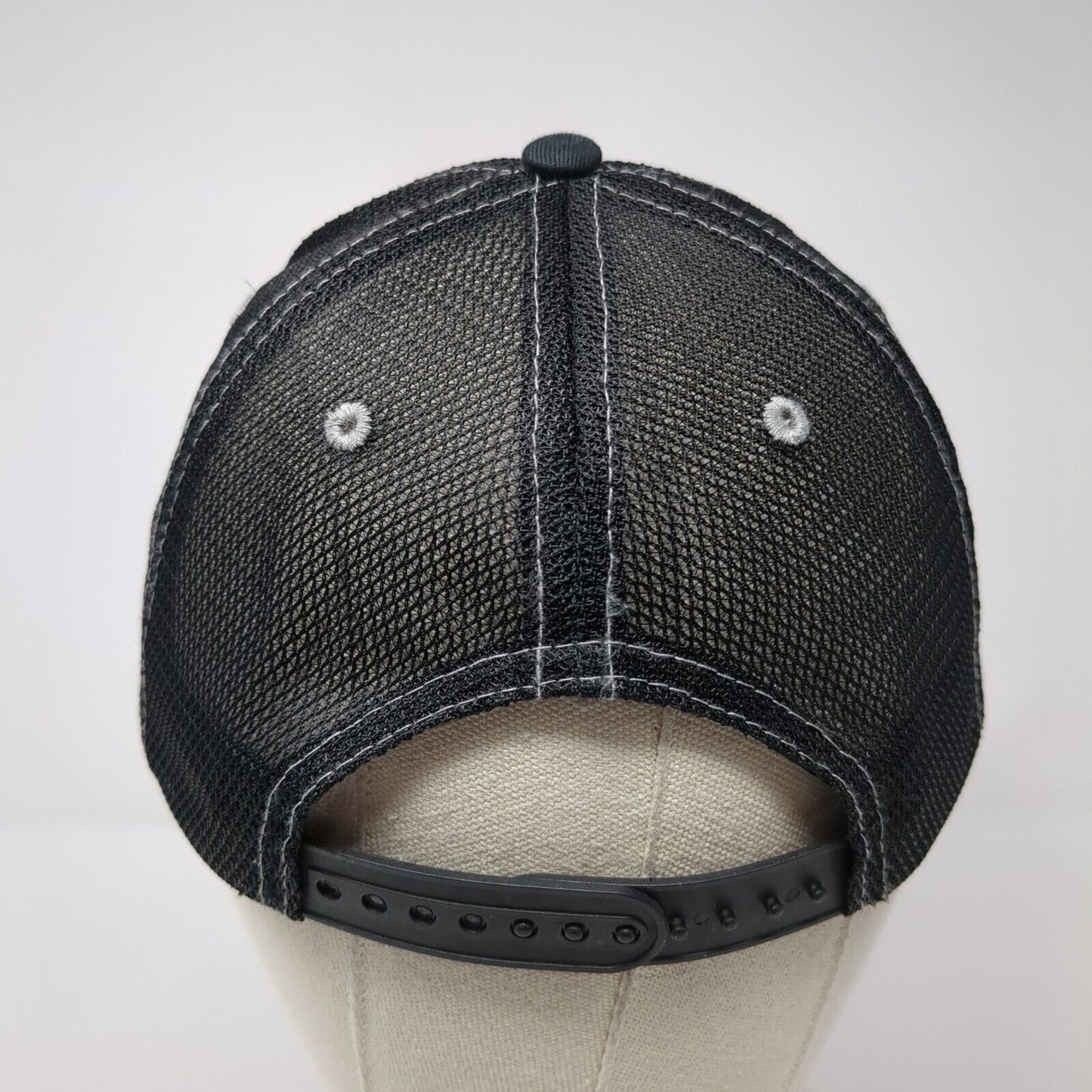 Aqua Design Snapback Trucker Hat Black One Size Mesh Back Colorblock HG