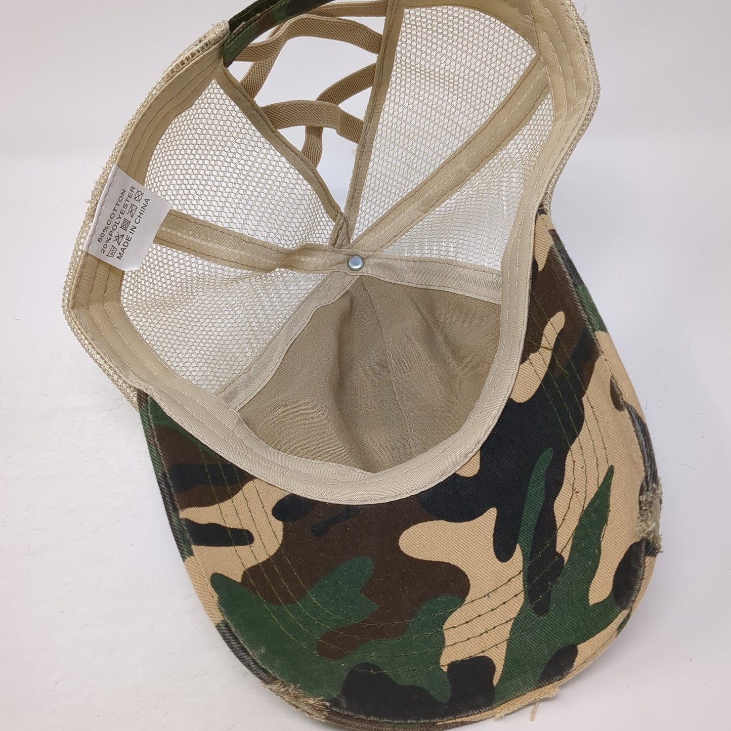 Unbranded Strapback Trucker Hat Multi Camo One Size Mesh Back Ponytail
