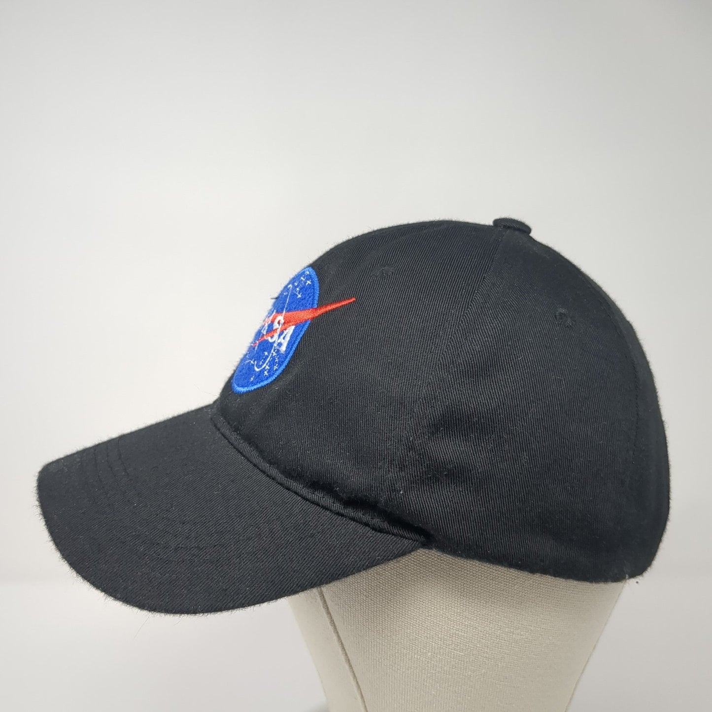NASA Strapback Hat Black XL Adjustable Embroidered Spirit Vent Holes