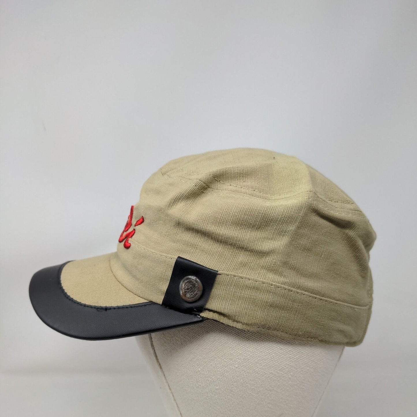 Bali Strapback Cadet Army Cap Hat Tan One Size Embroidered Adjustable