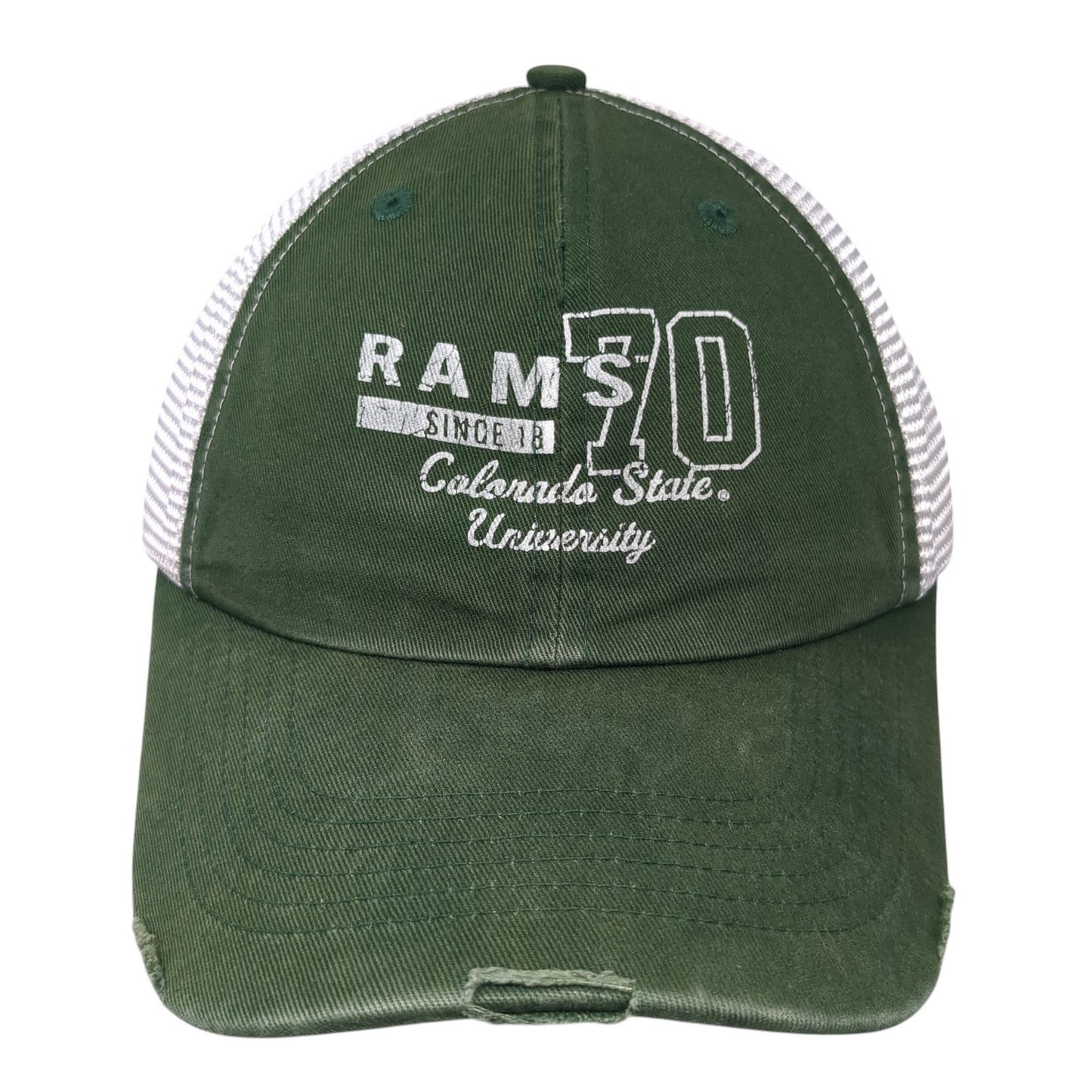 Rams 70 Strapback Trucker Hat Green One Size Mesh Back Colorblock