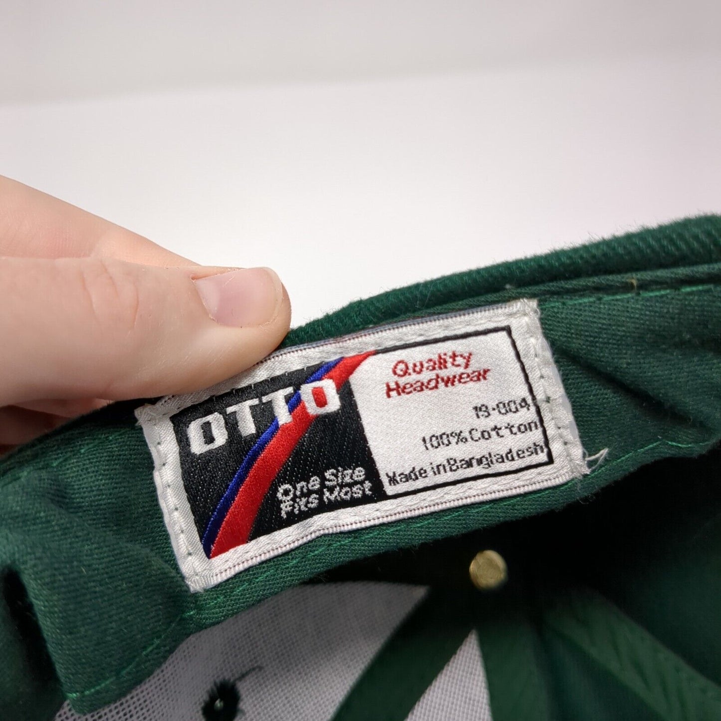 Otto Slideback Hat Green OSFM Adjustable Vented Holes 6 Panel Blank Cotton
