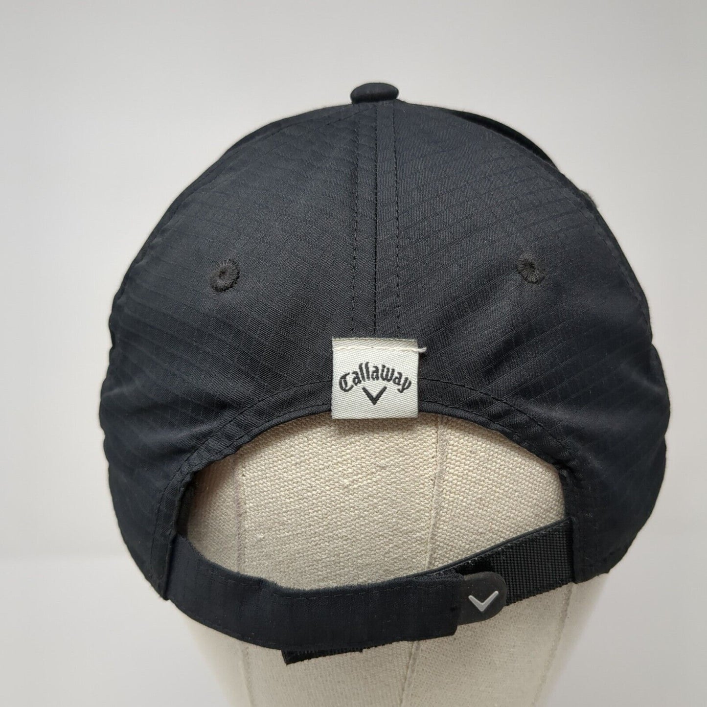 Topgolf Strapback Hat Black One Size Adjustable Callaway Solid 6 Panel